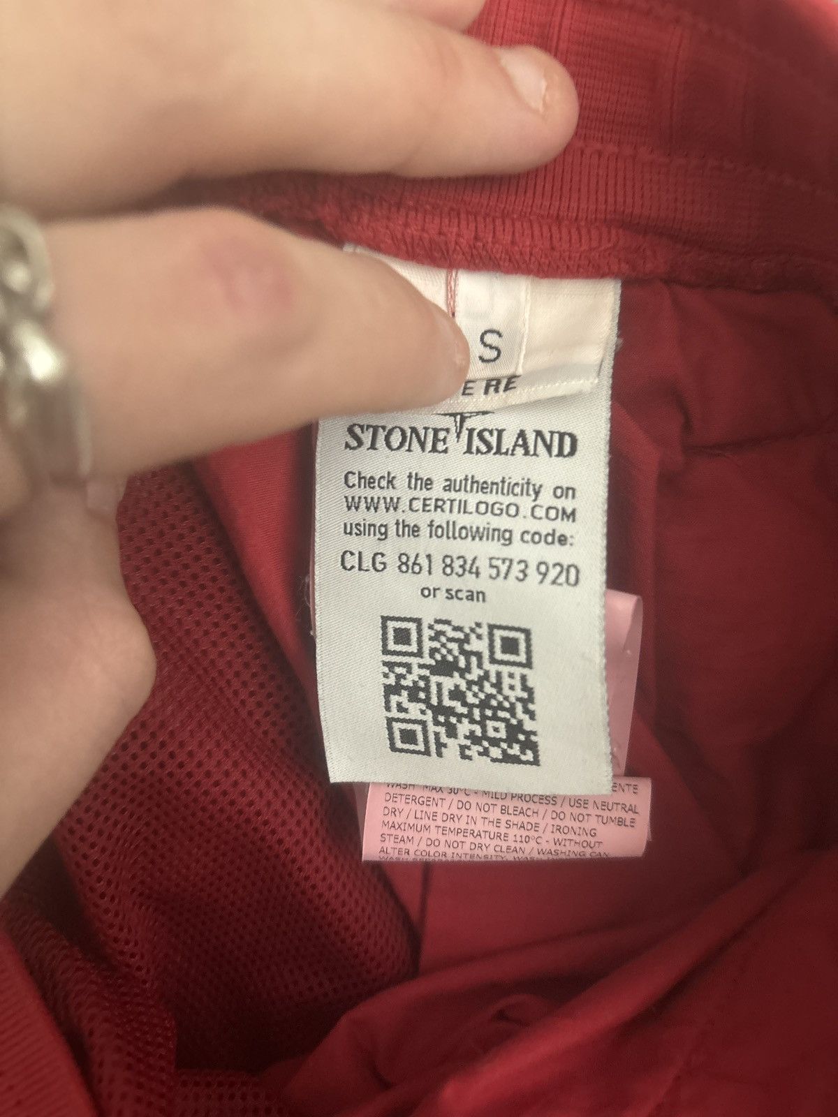 Stone Island SSense exclusive Stone Island red ripstock jogger pants. Size US 32 / EU 48 - 6 Thumbnail