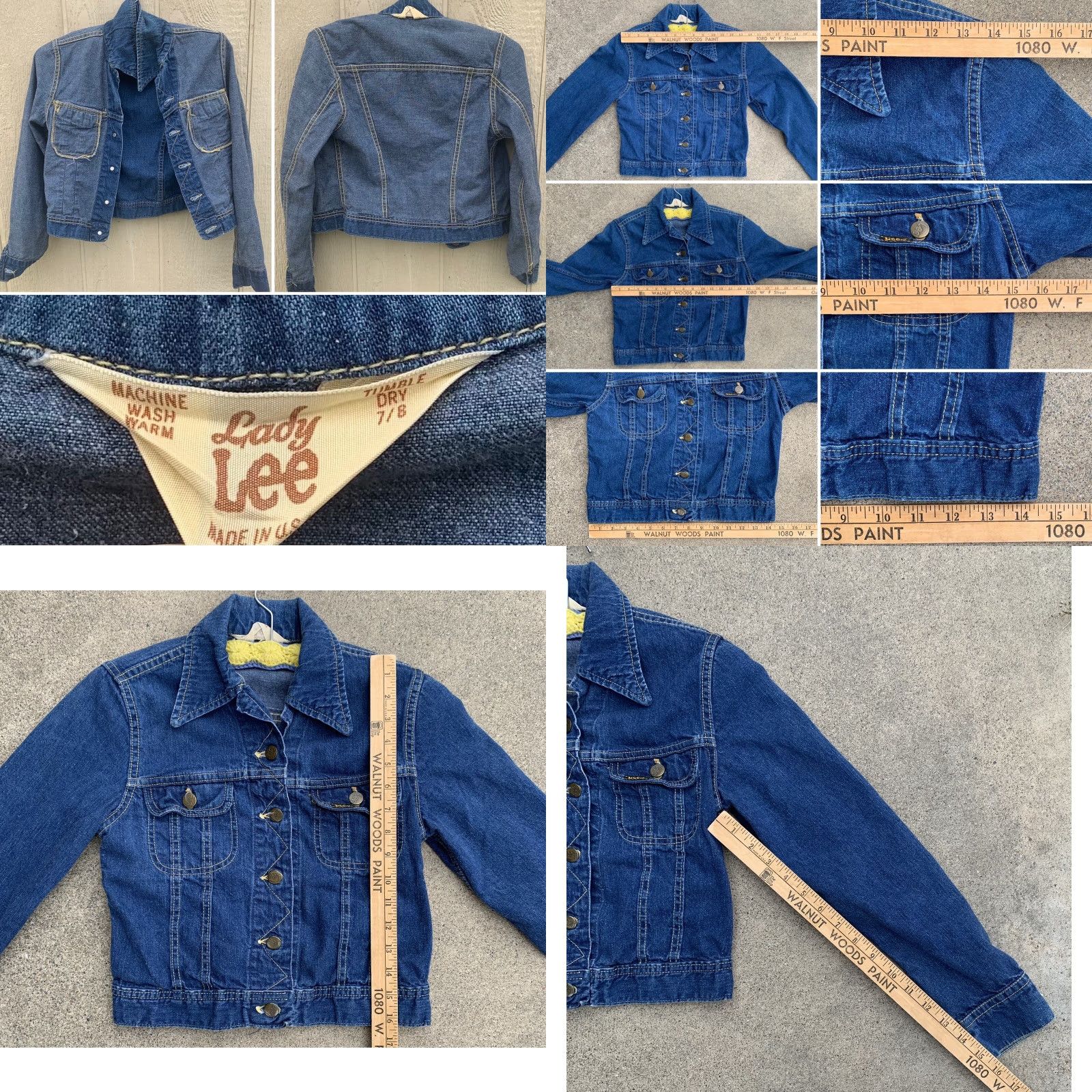 Lee VINTAGE Lee Jacket Denim Blue Rockabilly Jeans Jacket Made in USA Size 8 Womens Size 30" / US 8 / IT 44 - 8 Thumbnail