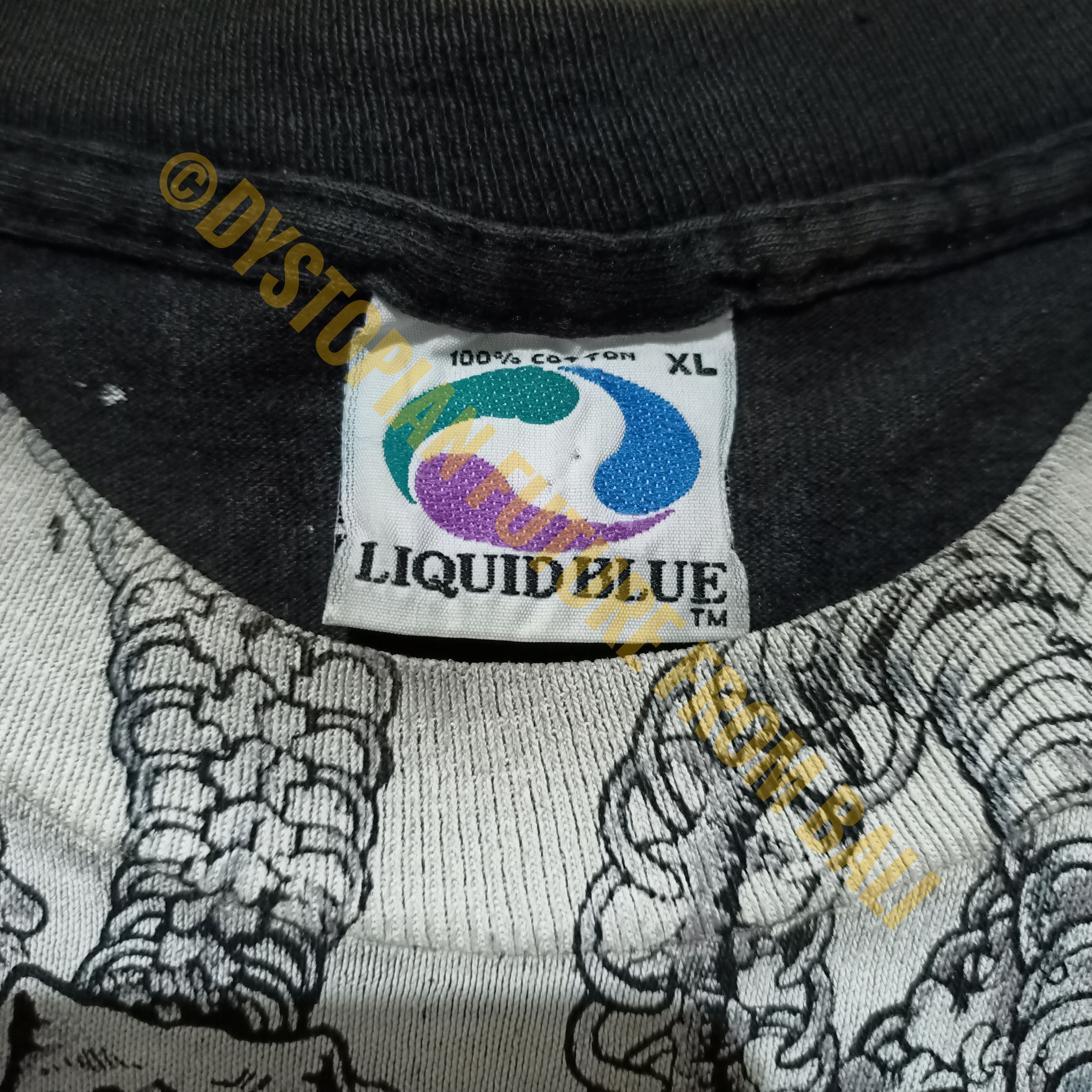 Liquid Blue Vintage 1993 Liquid Blue Medusa Skull All Over Print T-shirt Size US XL / EU 56 / 4 - 9 Thumbnail