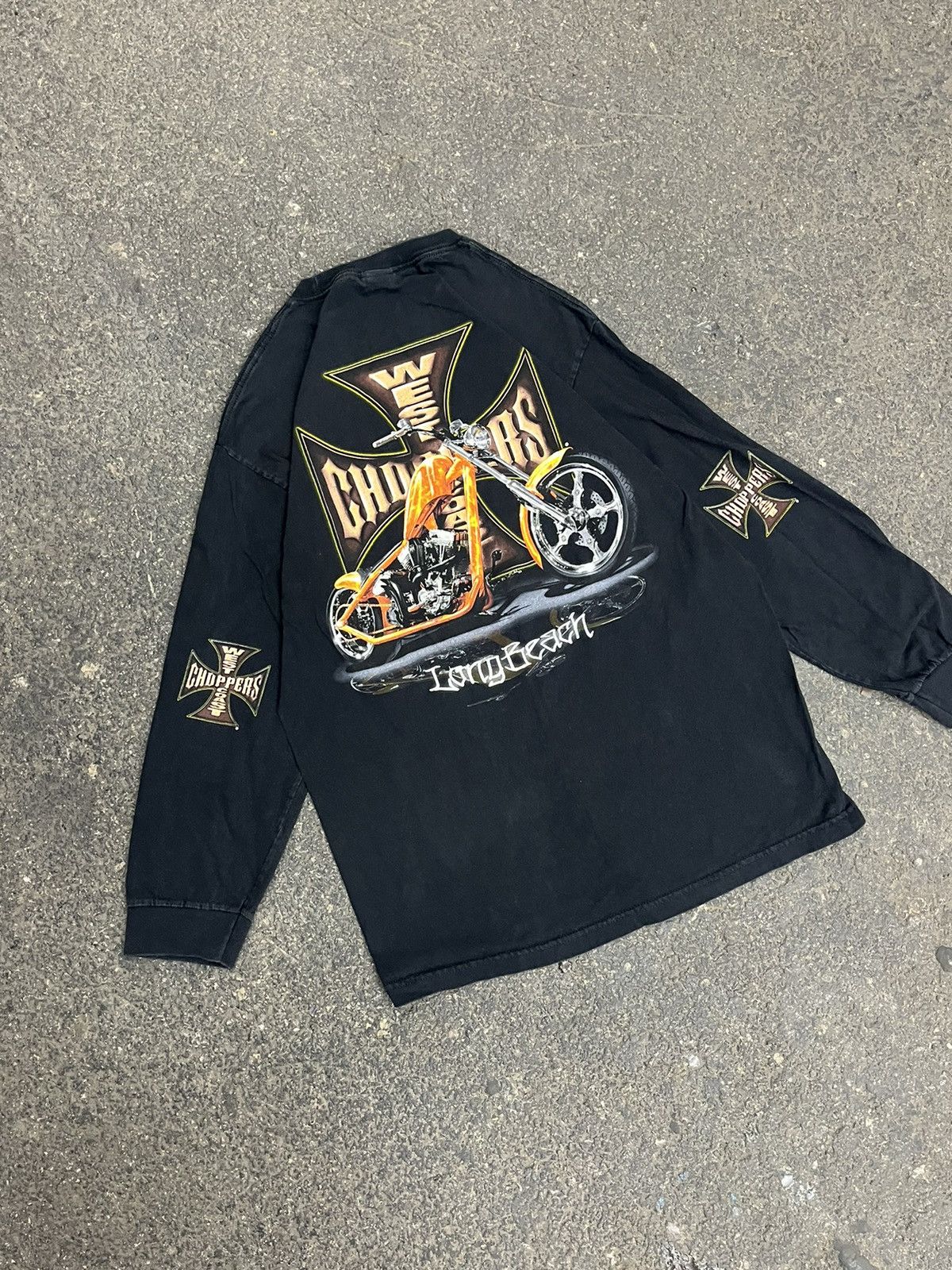 Vintage West coast choppers black long sleeve shirt hype rare skater Size US L / EU 52-54 / 3 - 1 Thumbnail