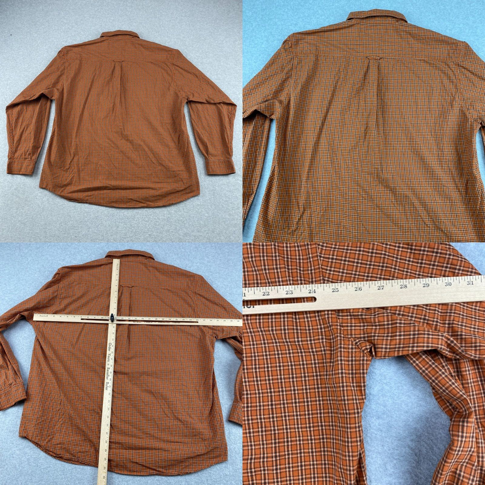 Vintage Columbia Button-Down Shirt Mens 2XL Orange Gingham Plaid Long Sleeve Pocket Button-Up Casual Modern Size US XXL / EU 58 / 5 - 8 Thumbnail