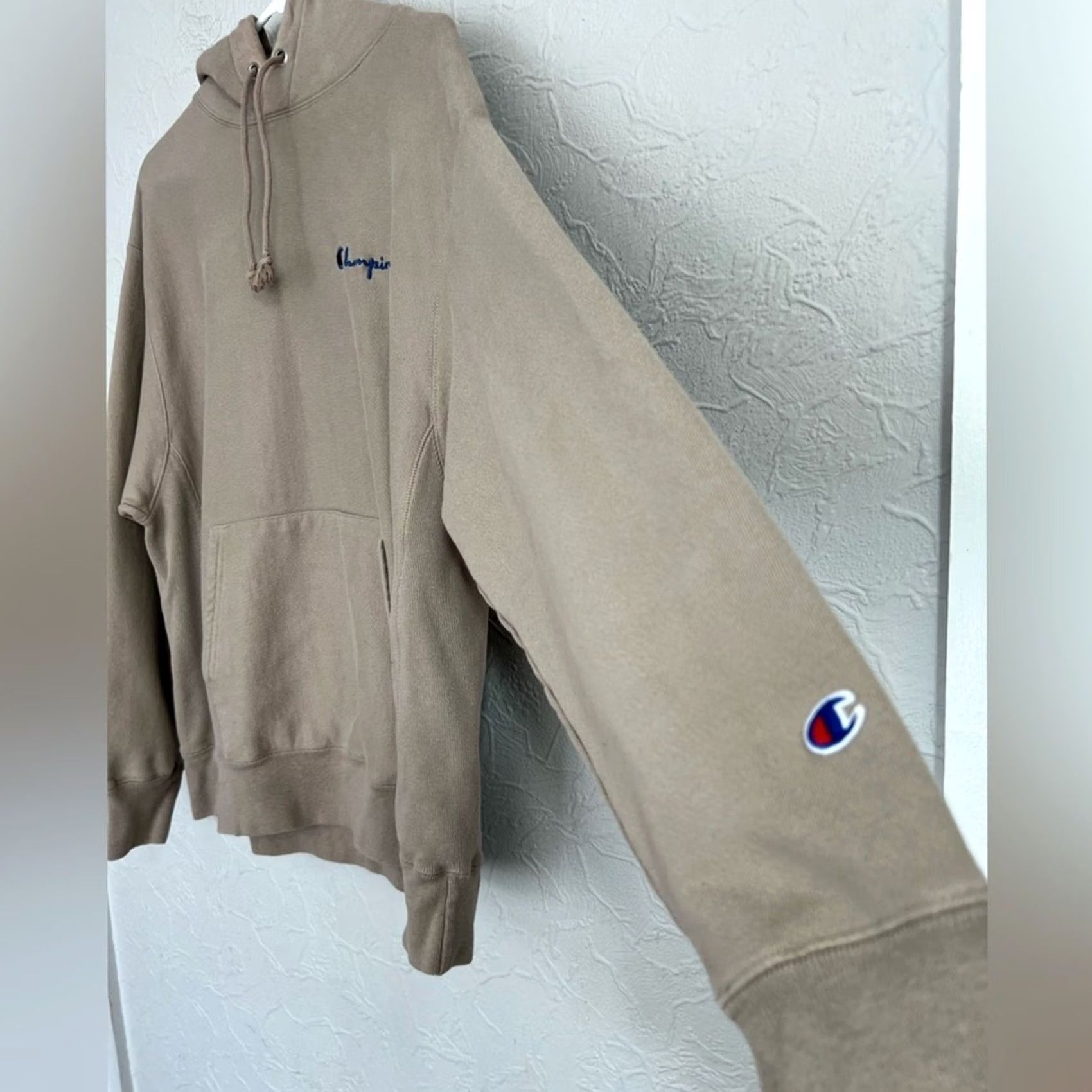 Champion Champion Reverse Weave Hoodie Size XL Beige Stacked Heritage Embroidered Pullover Mens Size US XL / EU 56 / 4 - 6 Thumbnail