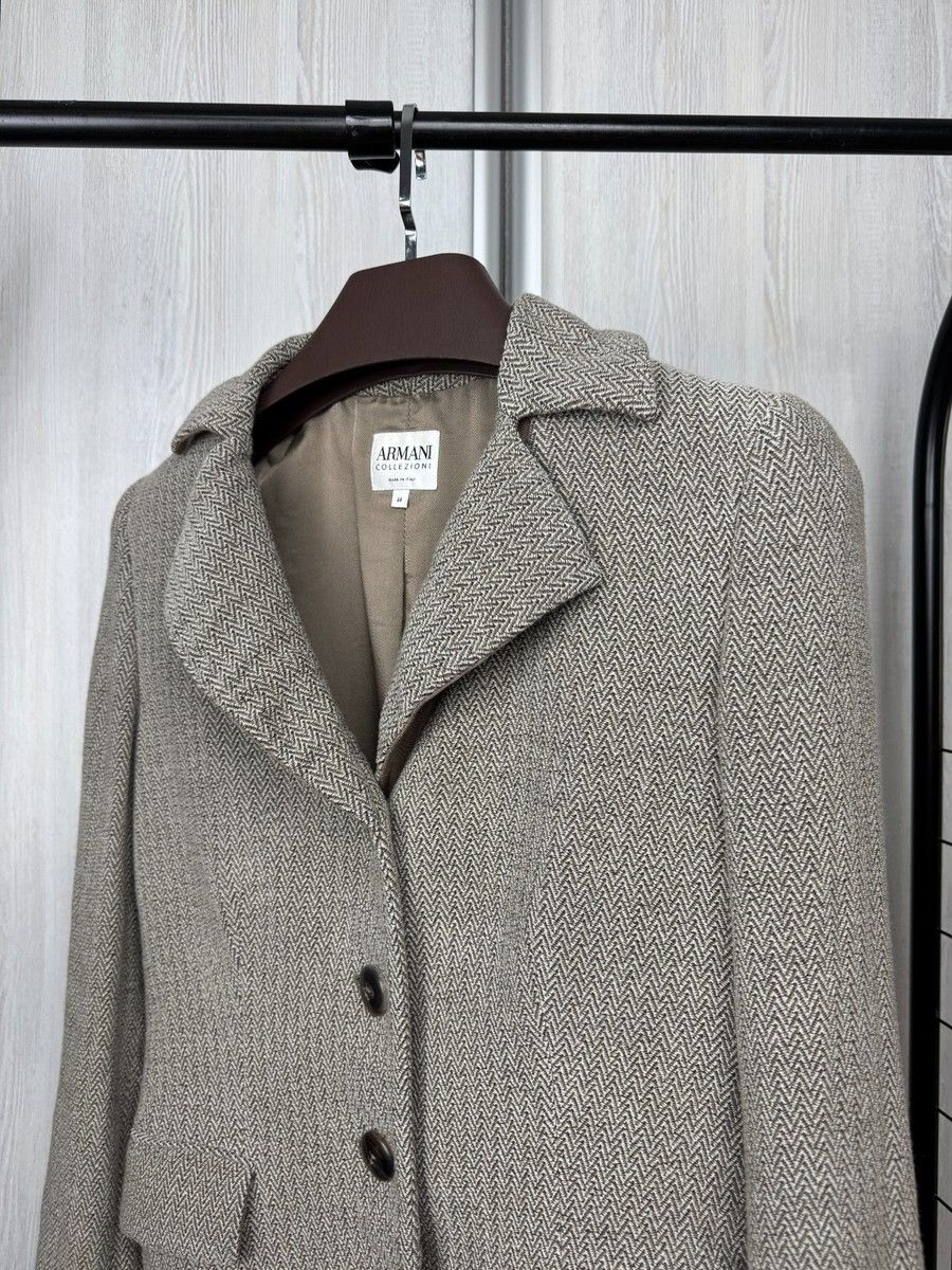 Armani Collezioni Armani Collezioni made in Italy grey wool herringbone blazer Size M / US 6-8 / IT 42-44 - 5 Thumbnail