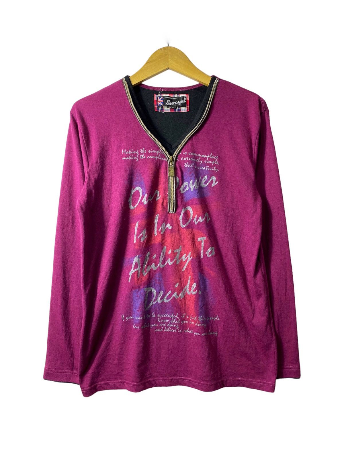 Hysteric Glamour × If Six Was Nine × Japanese Brand Euroyal Purple Poem Double Layer Zipper Long Sleeve Size US M / EU 48-50 / 2 - 1 Thumbnail