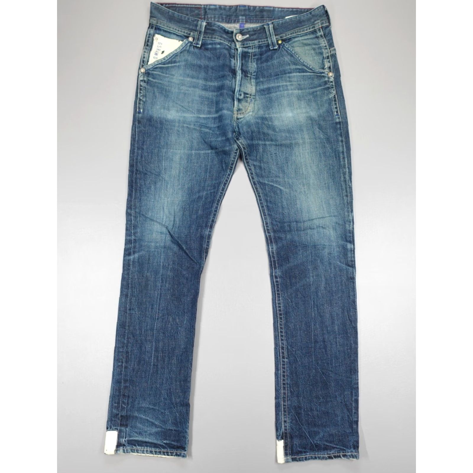 G-Star G-Star Aero Tapered Blue Jeans Button Fly Distressed 36x36 Regular Men Mason 34 Inseam 37 Waist Blue Denim 3D Vintage No (Actual 37"x34") Size US 36 / EU 52 - 2 Thumbnail