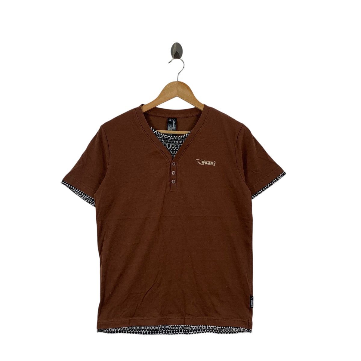 Other BEAR USA AZTEC Navajo Native Henley Embroidered Logo Tee Size US M / EU 48-50 / 2 - 3 Thumbnail