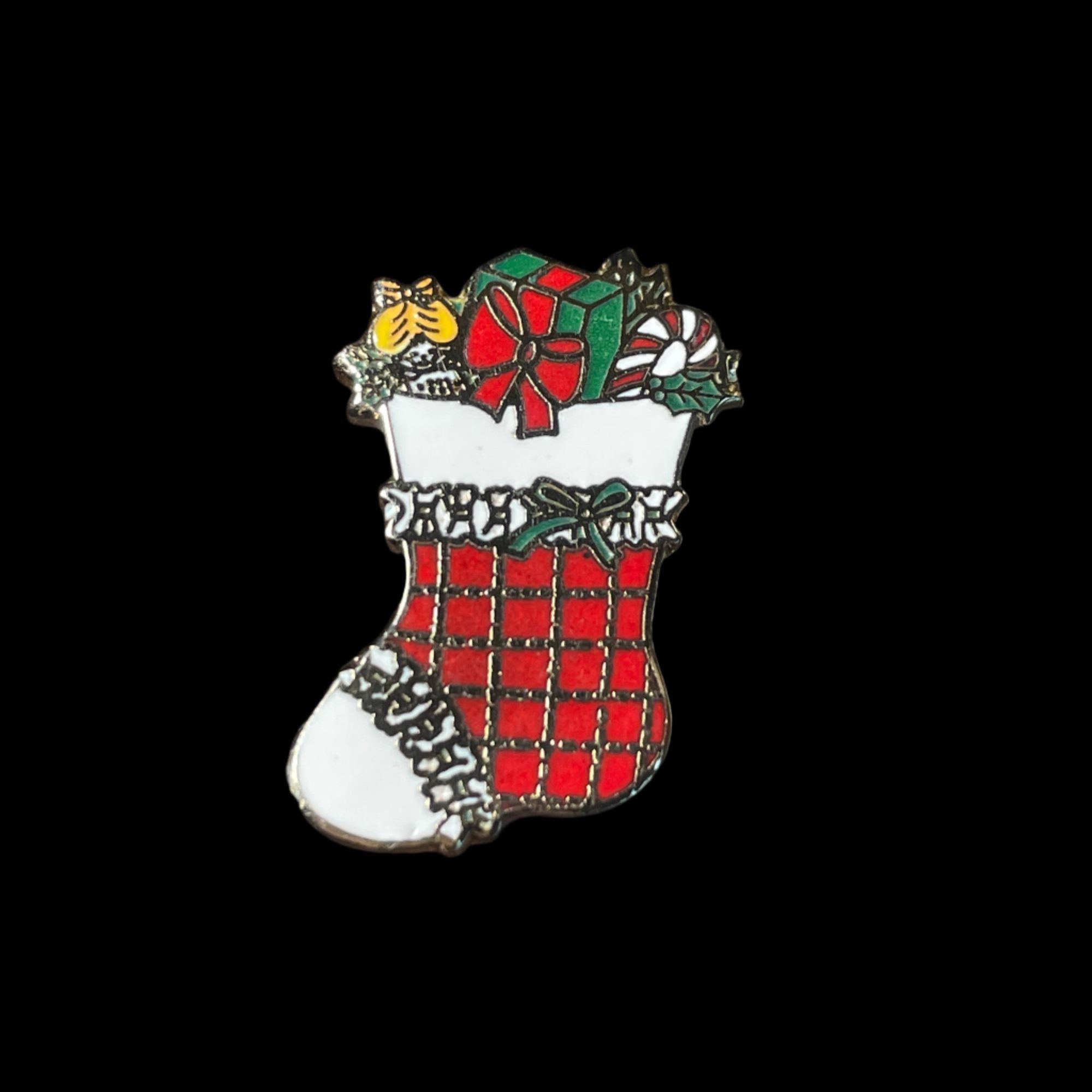 Vintage Norcross Inc Holiday Christmas Stocking Brooch Pin Vintage Size ONE SIZE - 2 Thumbnail