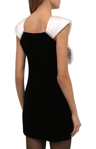 Saint Laurent Paris o1bcso1str1125 Short Dress In Cupro Velvet in Black Size S / US 4 / IT 40 - 3 Thumbnail