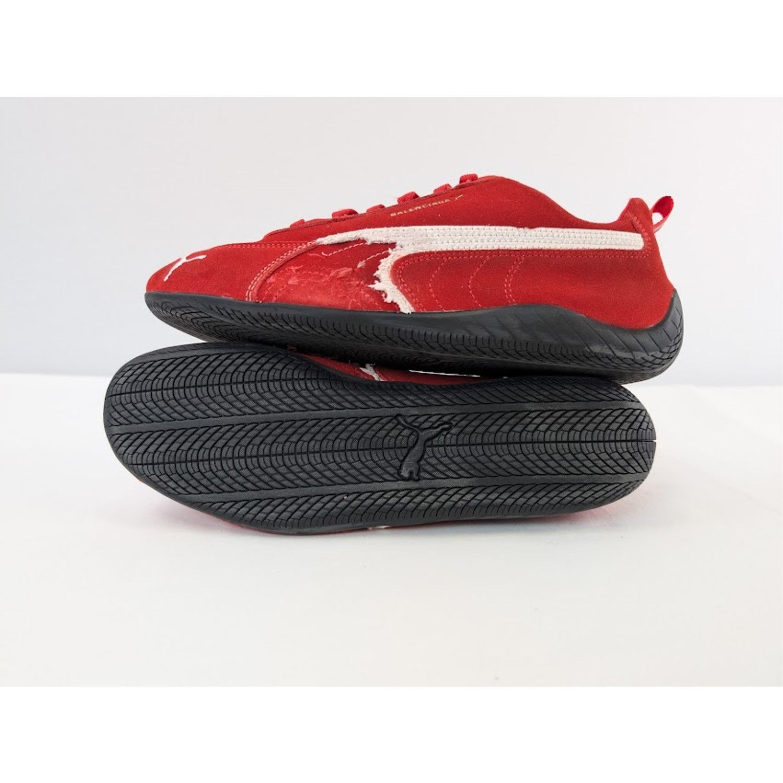 Balenciaga × Puma o1rshd1 Q:2 / Speedcat Destroyed Low Top Sneaker in Red Size US 12 / EU 45 - 1 Thumbnail