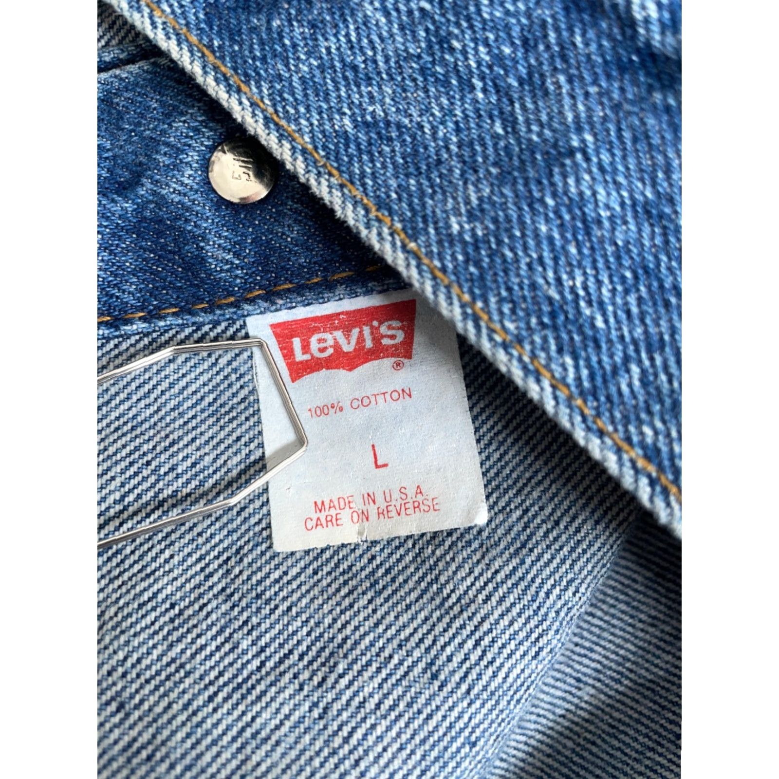 Levi's VINTAGE Levi's Denim Trucker Jacket Men Small 80s Blue Retro Casual Made in USA Size US S / EU 44-46 / 1 - 4 Thumbnail