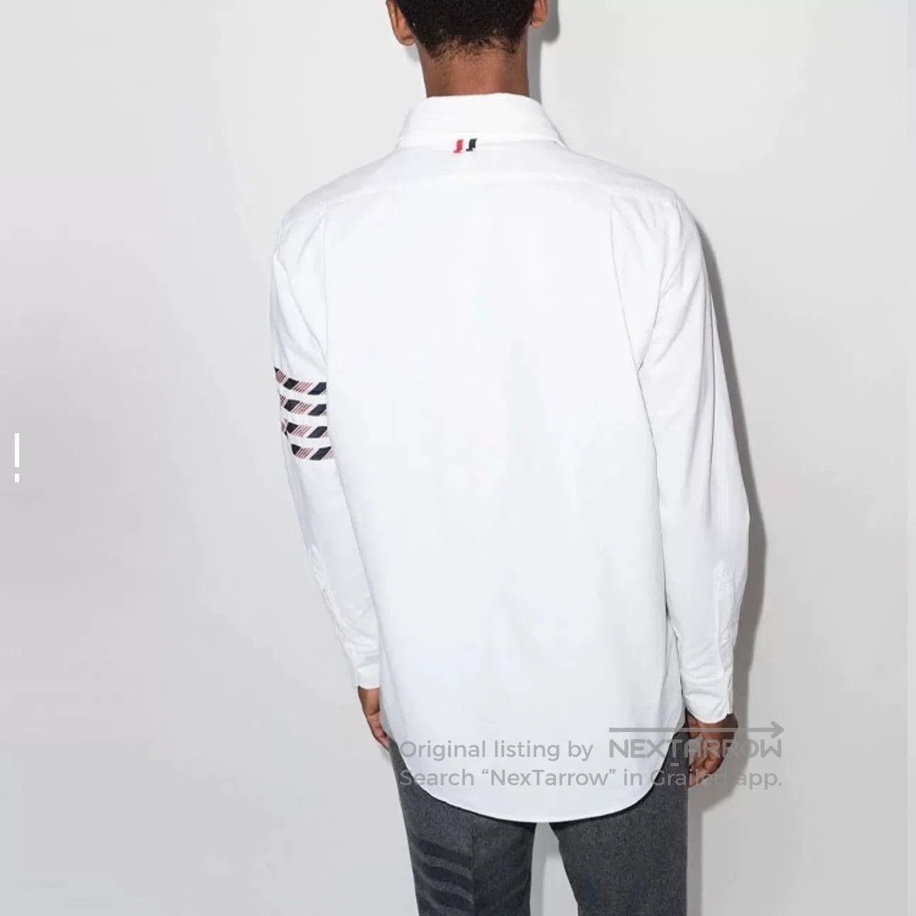 Thom Browne THOM BROWNE Striped Button-Up Shirt White. Size US M / EU 48-50 / 2 - 9 Thumbnail