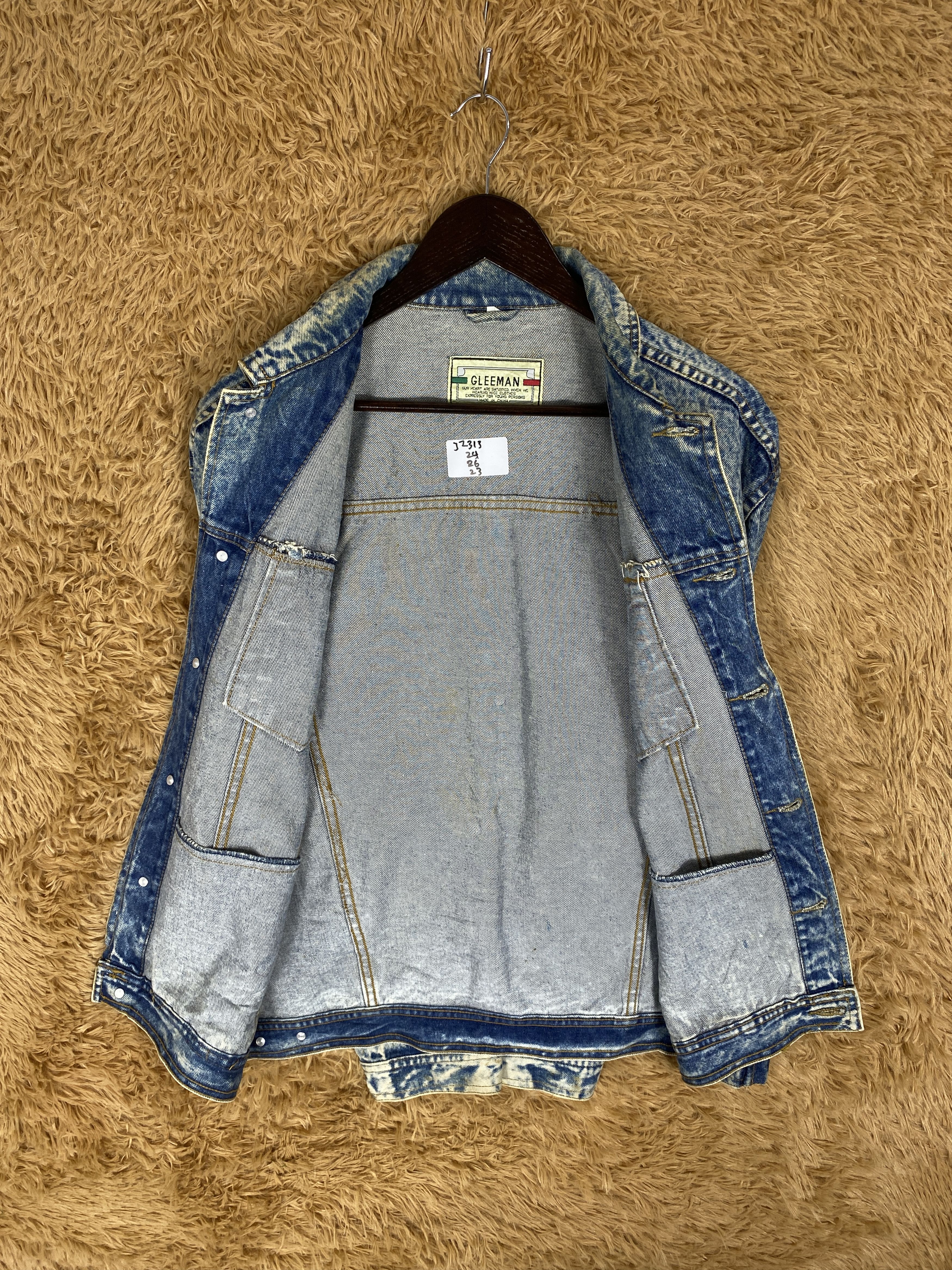 Japanese Brand Vintage 90s Glee Man Acid Wash Denim Jacket J2313 Size US M / EU 48-50 / 2 - 9 Thumbnail