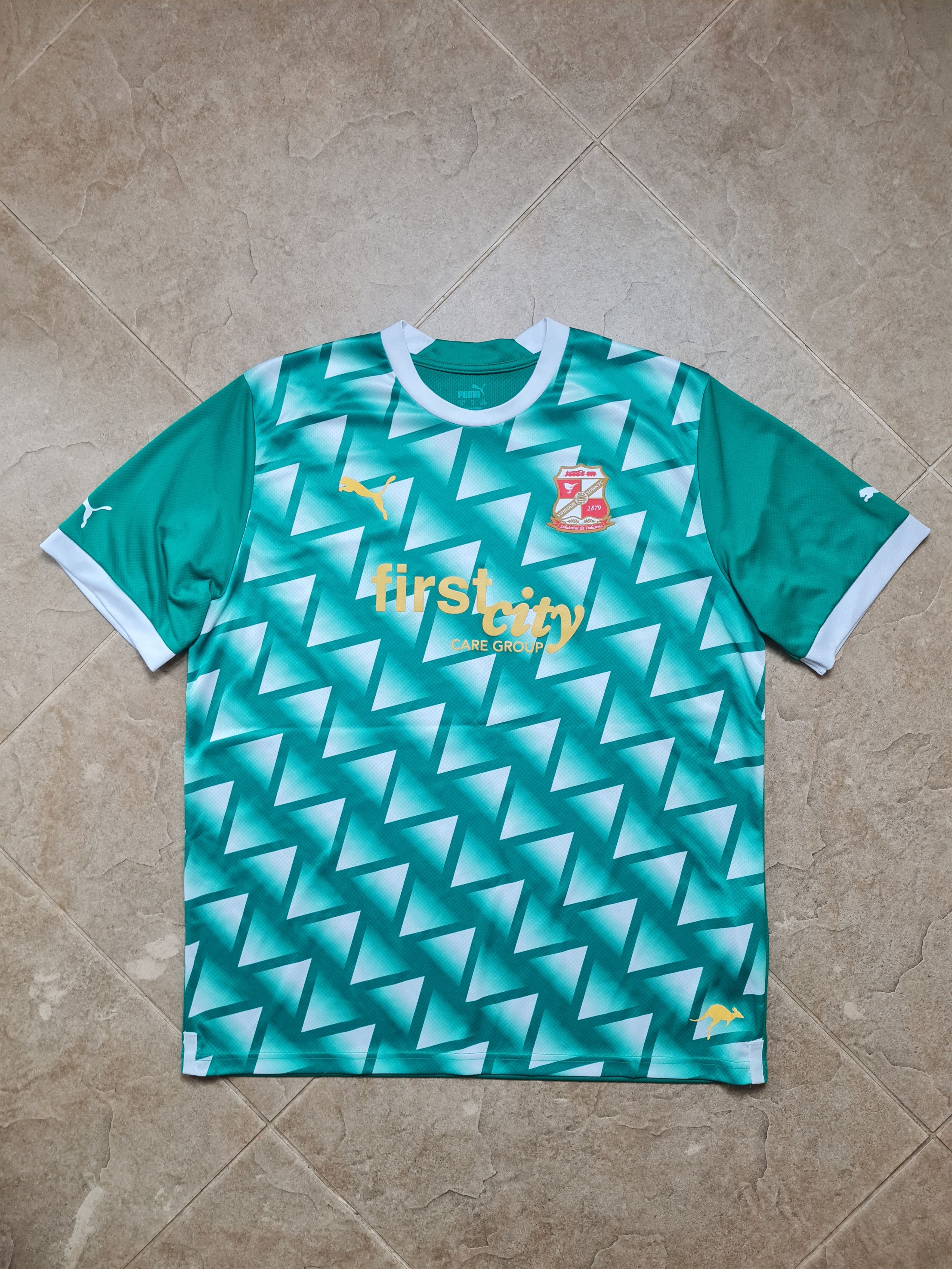 Puma Swindon Town 2022-23 Third Football Shirt Puma Retro Green Size US XL / EU 56 / 4 - 7 Thumbnail