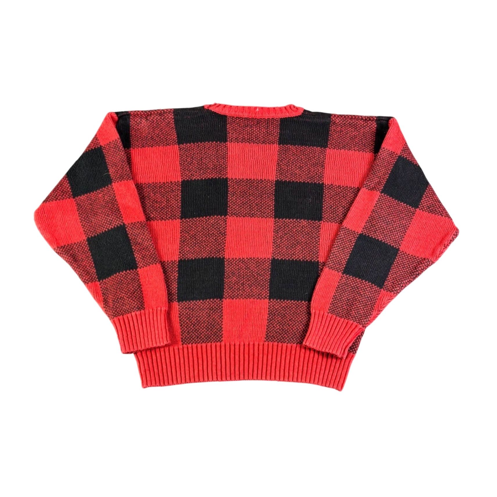 Tommy Hilfiger VINTAGE Tommy Hilfiger Men Sweater Red Black Buffalo Plaid Crewneck Knit Size S Size US S / EU 44-46 / 1 - 2 Thumbnail