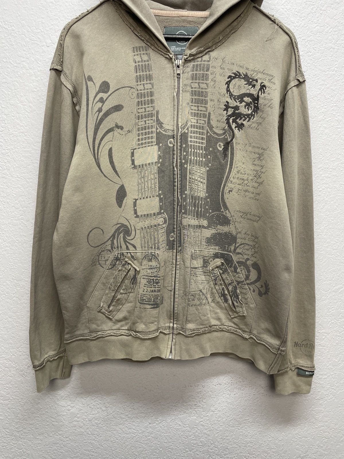 Hard Rock Cafe Vintage Y2K Hard Rock Cafe Berlin Over Print Zip Hoodie Size US L / EU 52-54 / 3 - 9 Thumbnail
