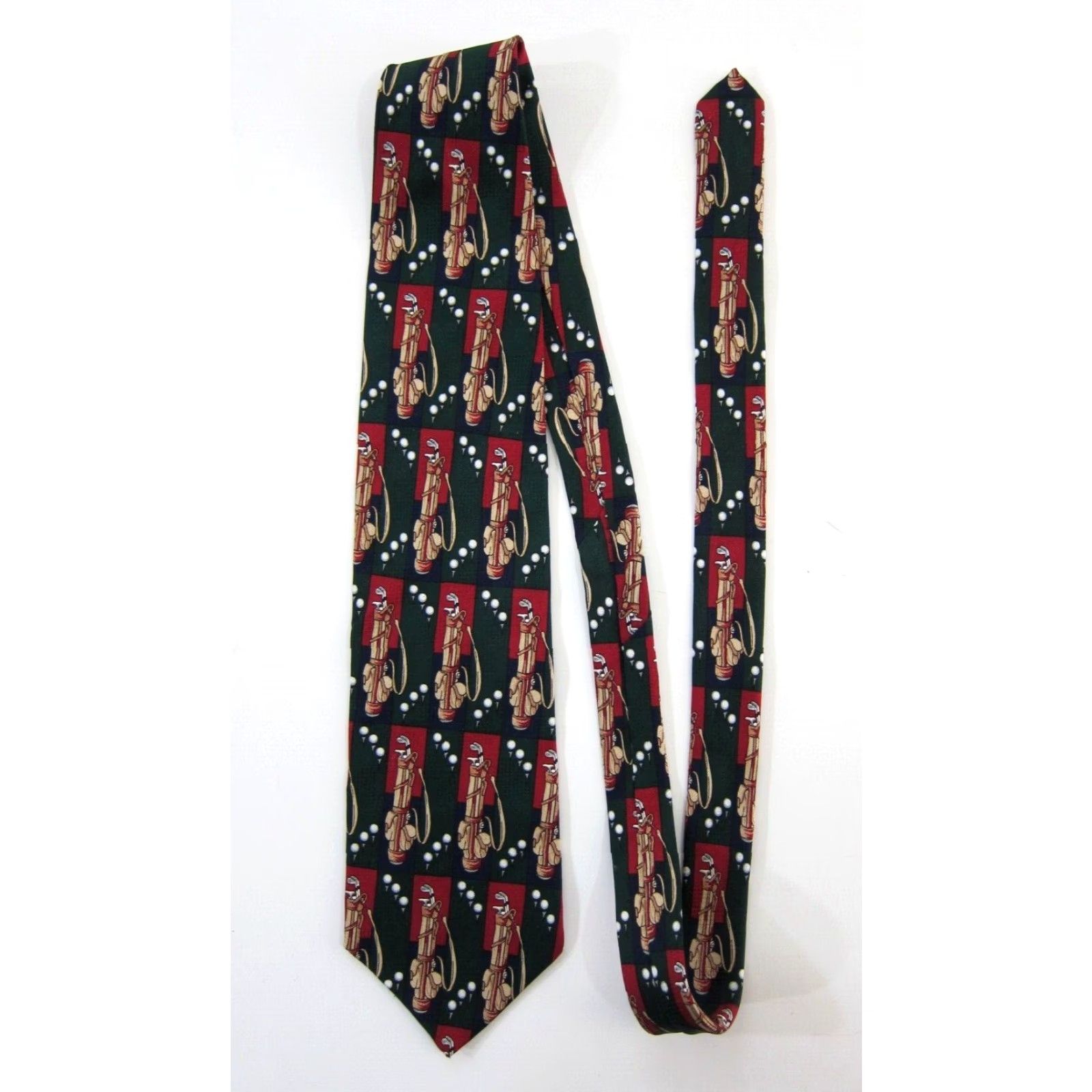 Vintage VINTAGE Robert Stack Golf Tie Unisex 2 Wide 4" 56" Blue Green Silk 100% Vintage Golf Theme Belted Tie Style Mens Womens Boys Girls Size ONE SIZE - 5 Thumbnail