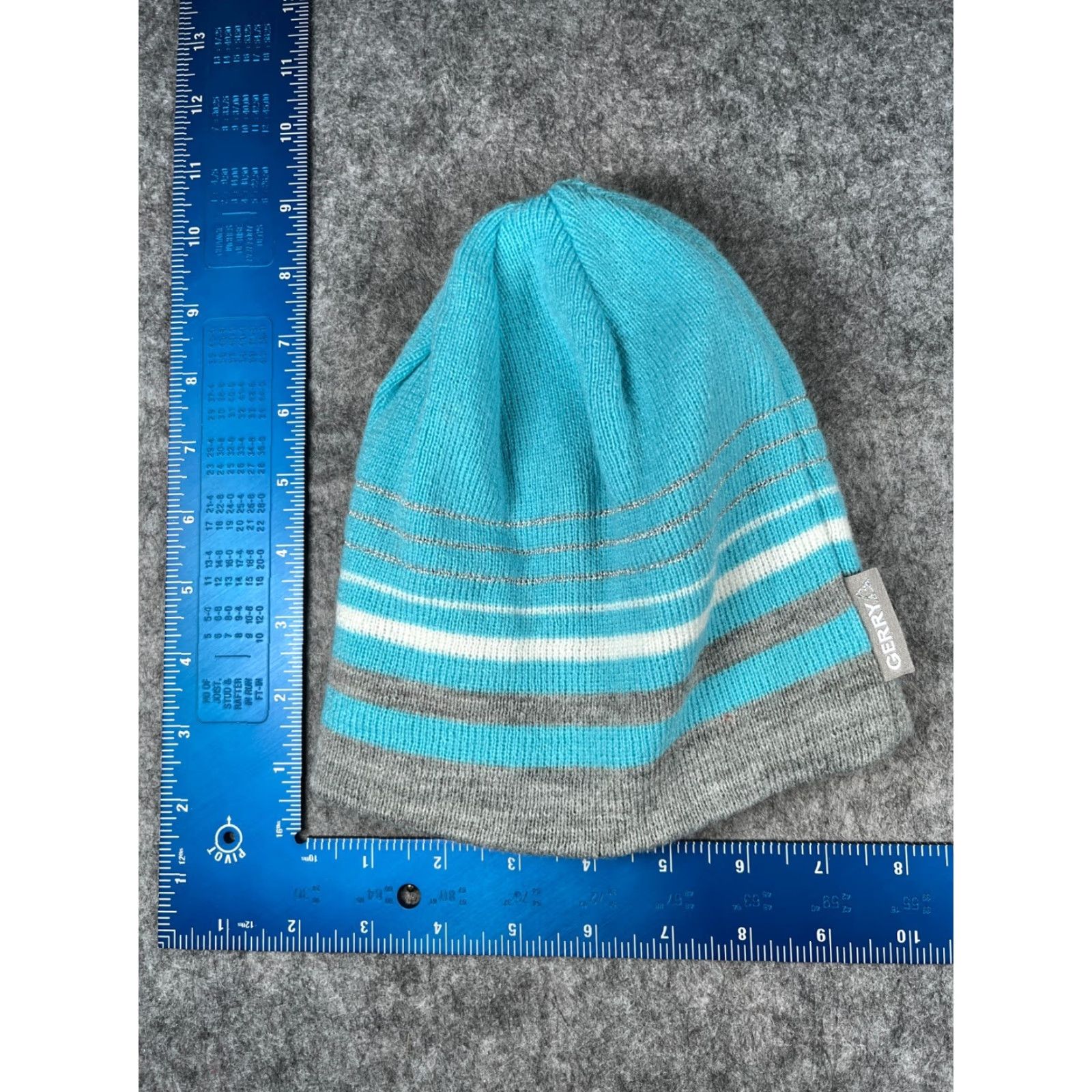 Vintage **Gerry Blue Gray Stripe Beanie Adult One Size Knit Acrylic** User: **Gerry Blue Gray Stripe Adult Beanie One Size Knit Acrylic** Size ONE SIZE - 3 Thumbnail