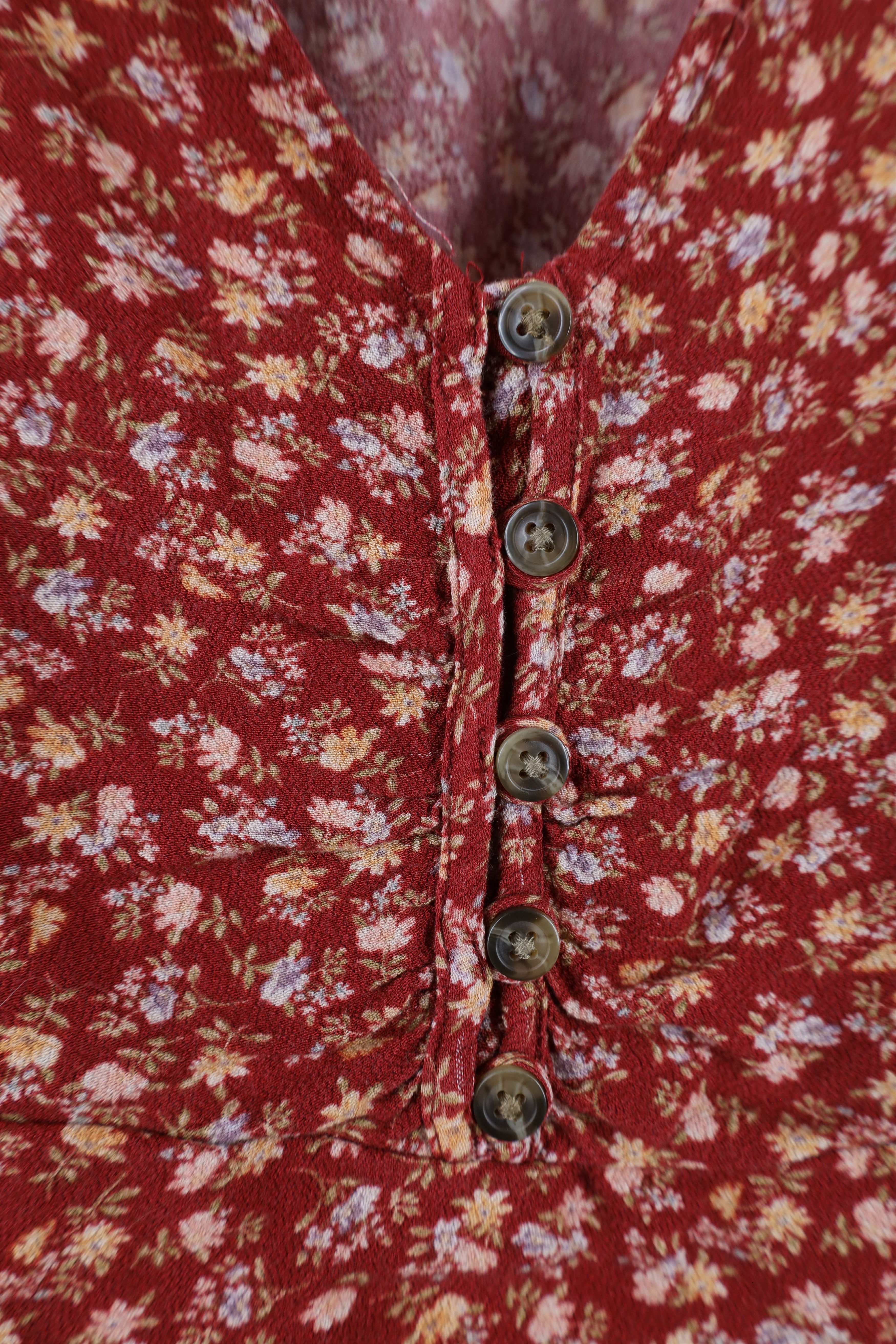 American Eagle Outfitters × Vintage Vintage Y2K American Eagle Outfitters Flower Cropped Shirt Size M / US 6-8 / IT 42-44 - 4 Thumbnail
