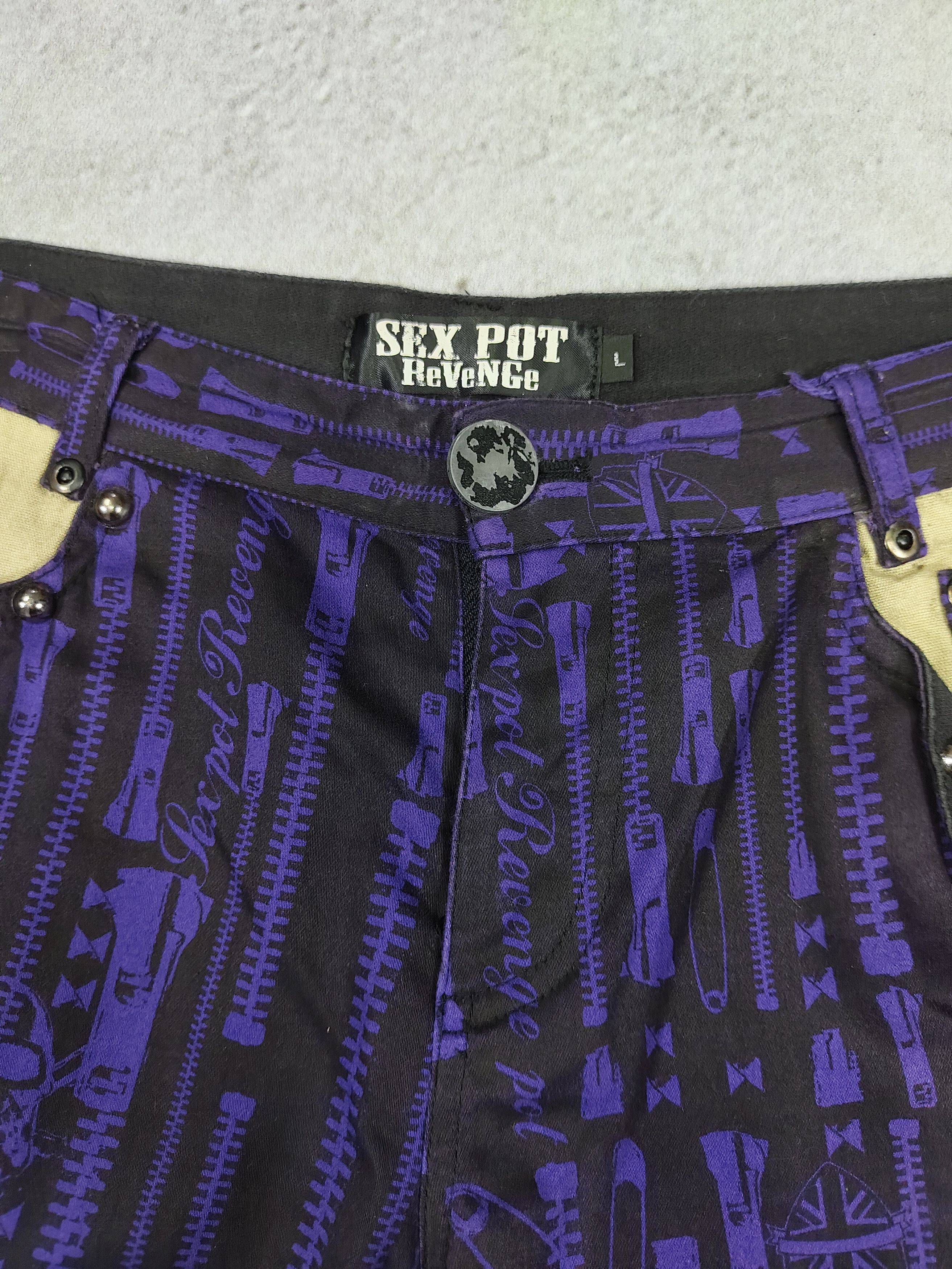 Sex Pot ReVeNGe 00s Sex Pot Revenge🇯🇵Archive Zipper Print Punk Skinny Pant Size US 30 / EU 46 - 7 Thumbnail