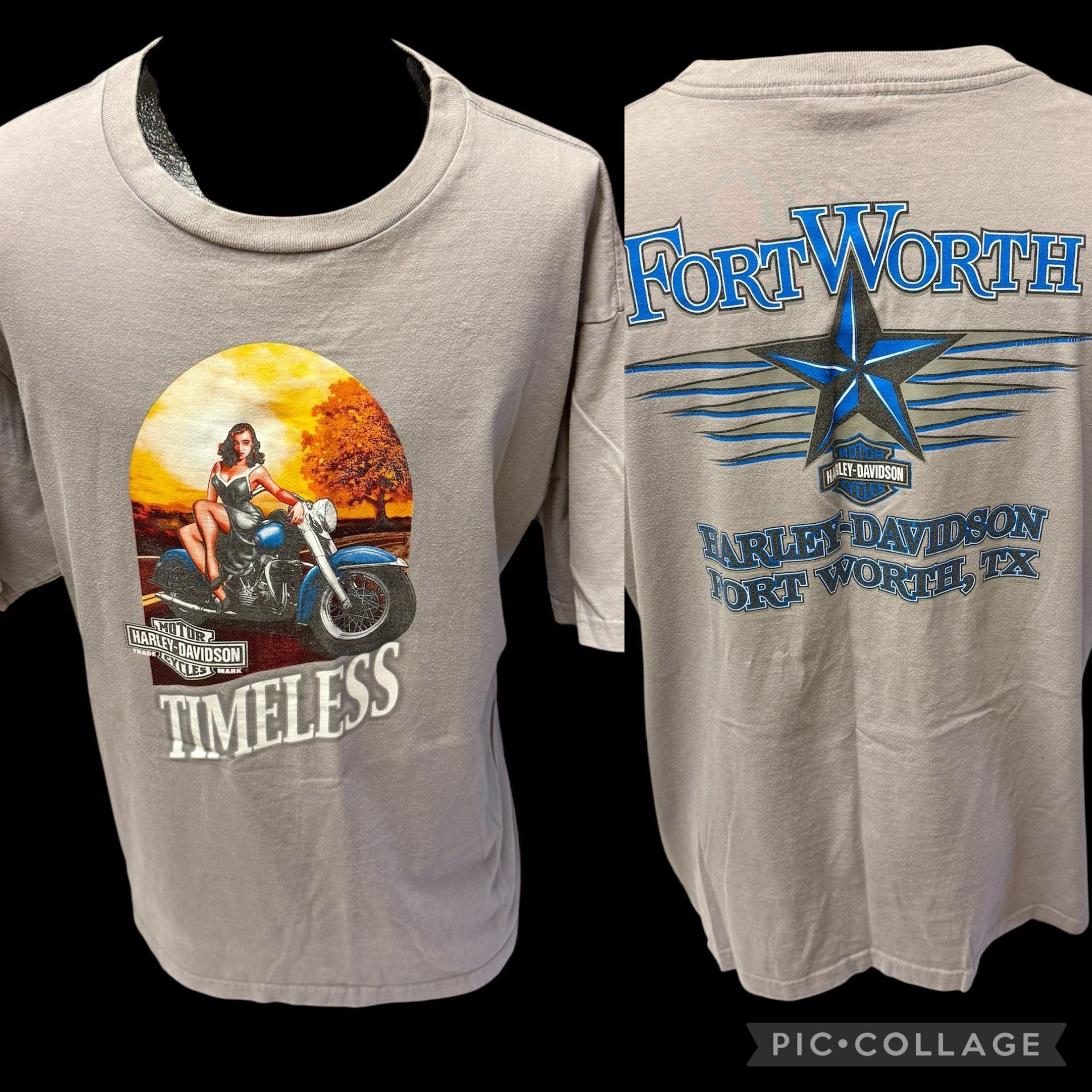 Harley Davidson TIMELESS Fort Worth Texas PINUP GIRL Motorcycle Biker Shirt Size US XXL / EU 58 / 5 - 1 Thumbnail