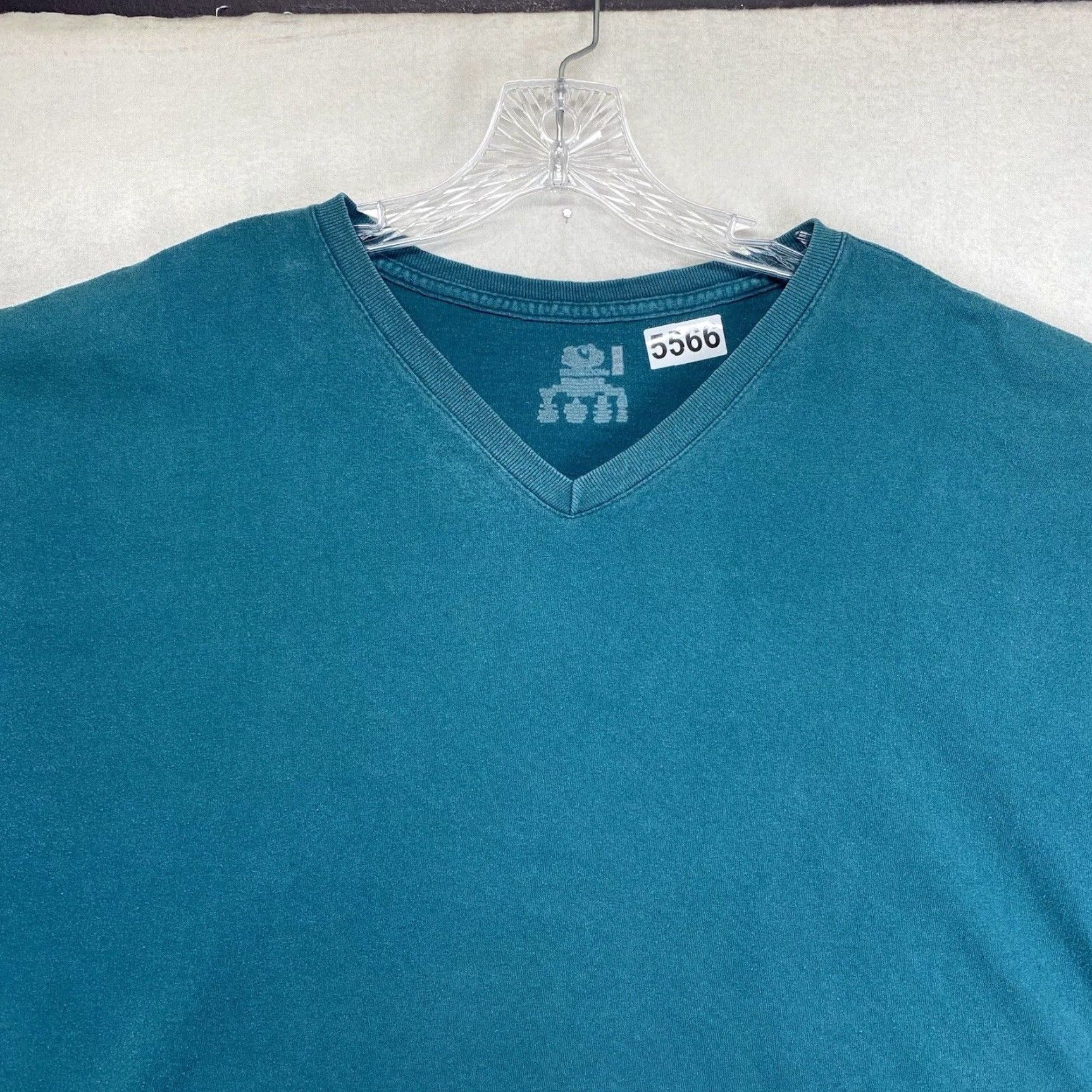 Vintage VINTAGE Blank Teal T-Shirt XL Cotton Knit V-Neck Short Sleeve 90s Grunge Stitch Mens Size US XL / EU 56 / 4 - 3 Thumbnail