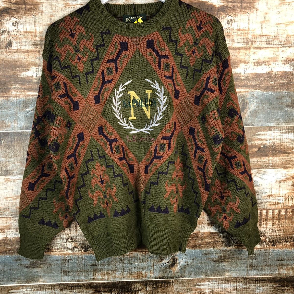 Homespun Knitwear × Japanese Brand × Vintage Napo Leon vintage art Brown Knitwear #A1720 Size US M / EU 48-50 / 2 - 3 Thumbnail