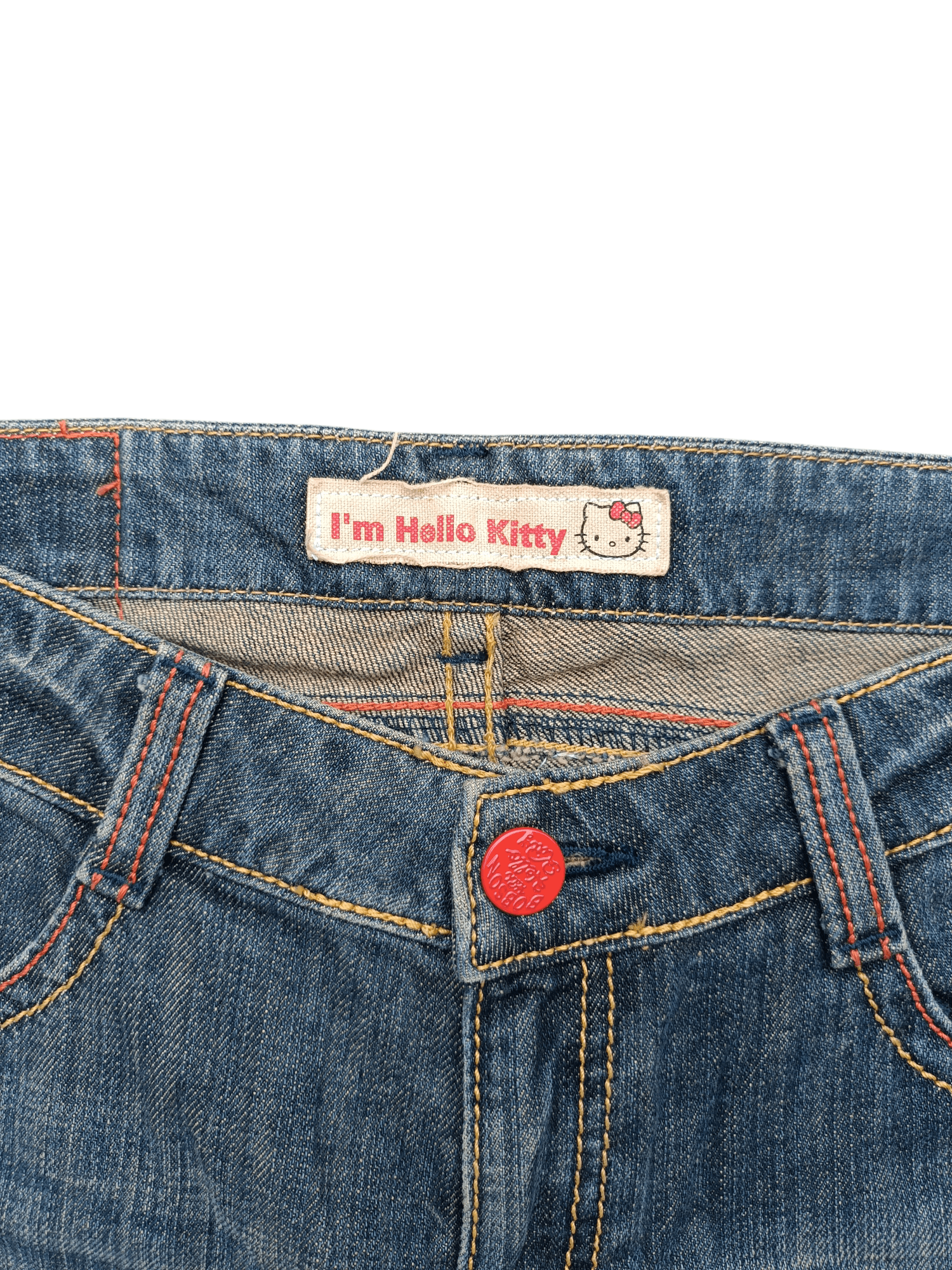 Vintage VINTAGE FLARED 🔥 HELLO KITTY x BOBSON EMBROIDERY JEANS Size US 31 - 12 Thumbnail