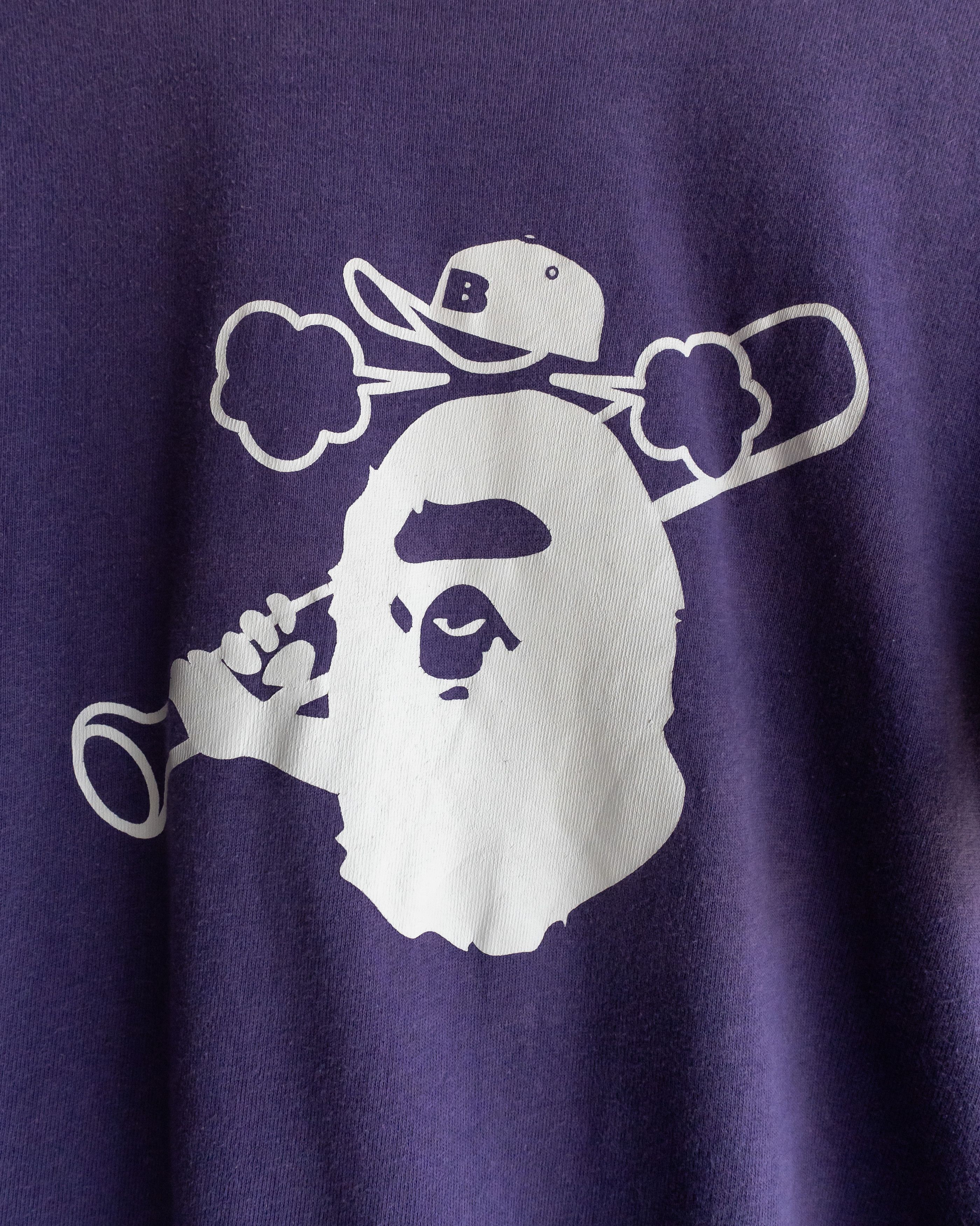 Bape Bape Baseball Apehead A Bath Ape T Shirt Y2K Men's L Purple Size US L / EU 52-54 / 3 - 2 Thumbnail