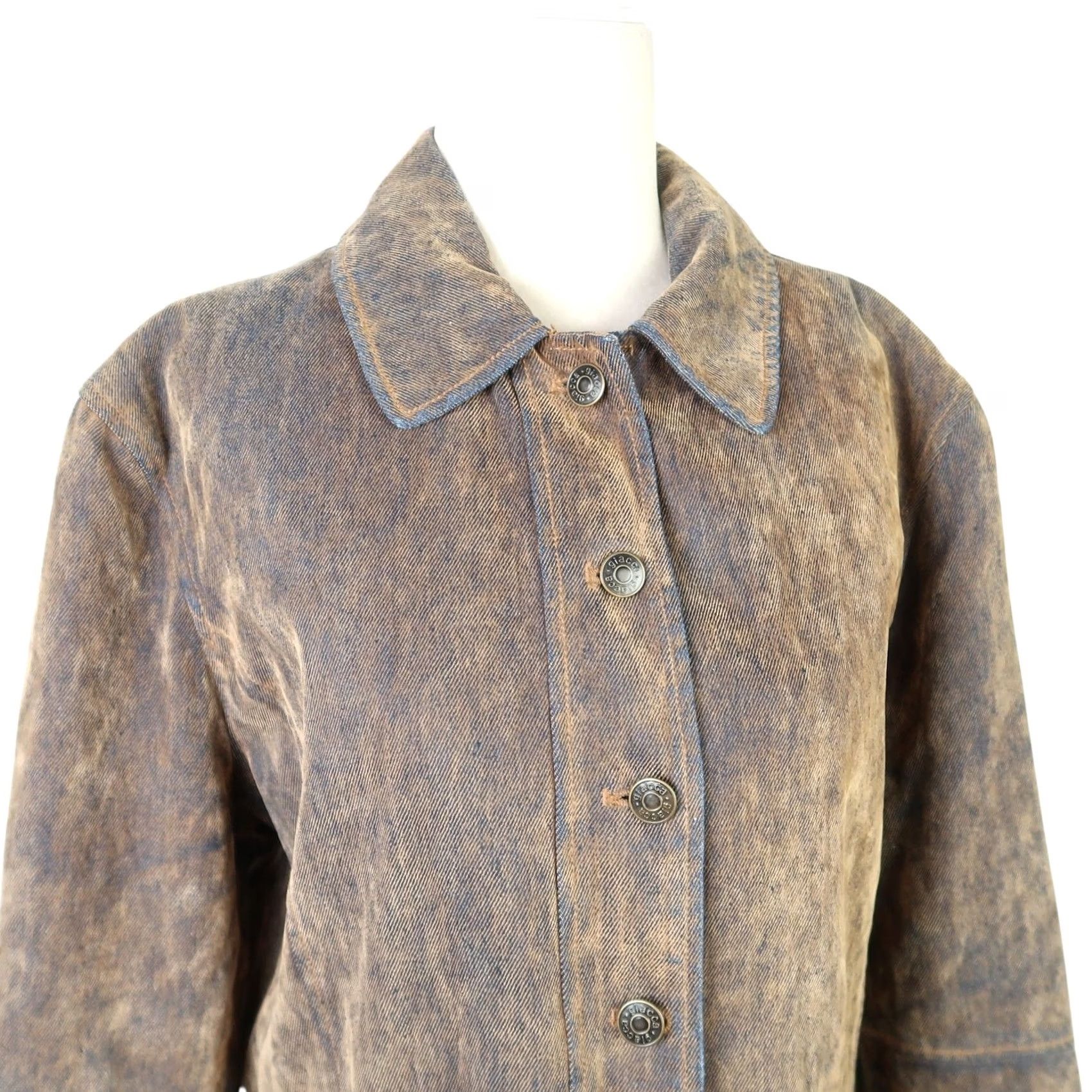 Velvet VINTAGE Giacca Jacket Tan Velvet Flocked Denim M Womens Size M / US 6-8 / IT 42-44 - 2 Thumbnail