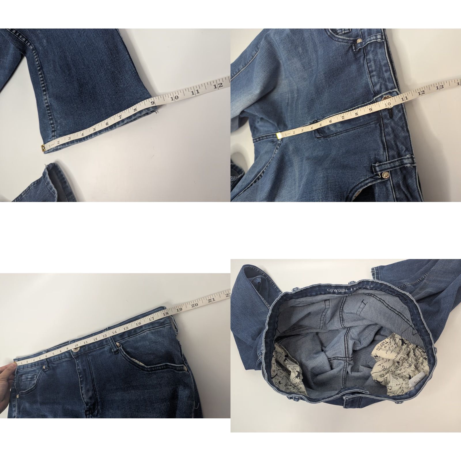 CO Cowgirl Tuff Co Jeans Womens 35x35 Faithful Natural Waist Western Distressed Jeans Size 24" / US 00 / IT 34 - 9 Thumbnail