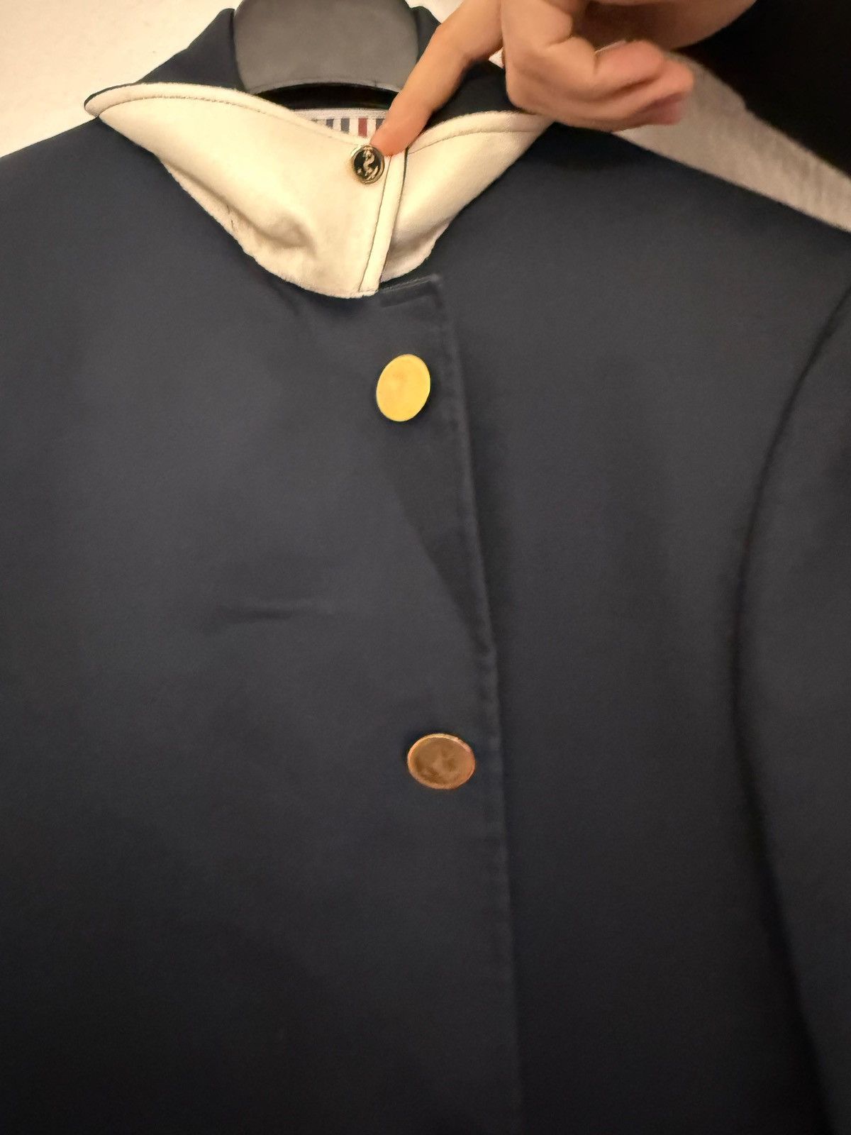 Thom Browne Thom Browne Navy Jacket – Signature Stripe Lining – Size 2 Size US M / EU 48-50 / 2 - 2 Thumbnail