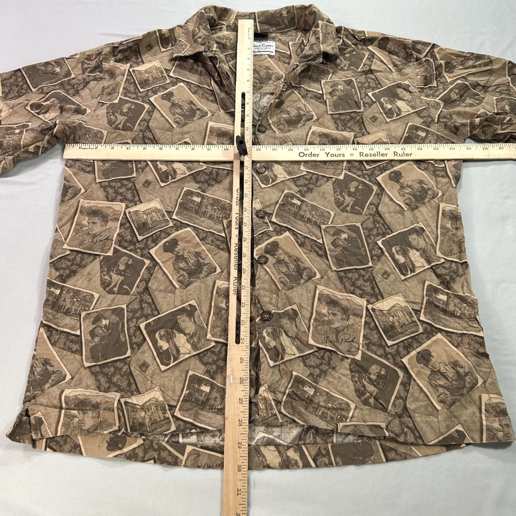 Vintage VINTAGE David Carey Originals Shirt Elvis Presley Brown Button Up Mens XL Short Sleeve Graphic Print Vintage Photos Size US XL / EU 56 / 4 - 5 Thumbnail