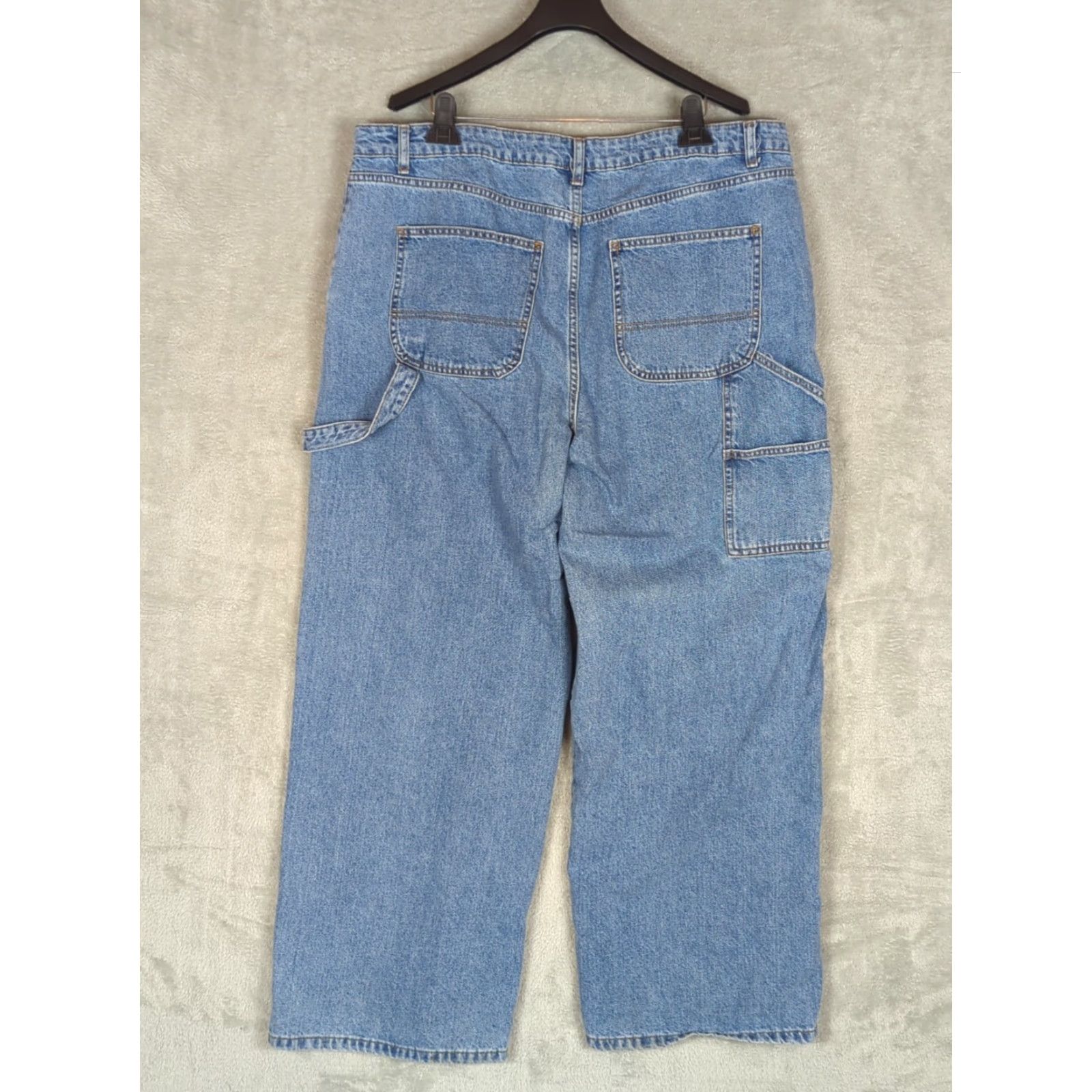 Cotton On Cotton On Denim Jeans Baggy wide leg Carpenter Womens 14 Grunge Skater Retro Relaxed Blue Denim Wide-Leg 14 Womens Size 36" / US 14 / IT 50 - 2 Thumbnail