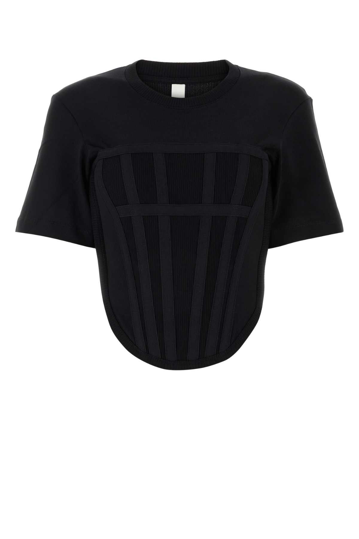 image of Dion Lee Black Cotton T-Shirt, Women's (Size Small)