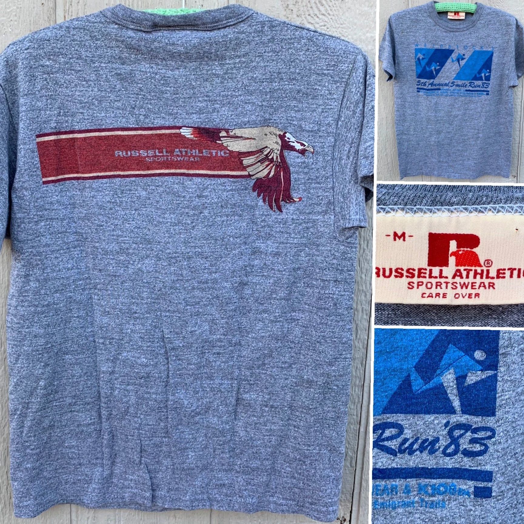 Russell Athletic VINTAGE Russell Athletic Sportswear Weinstocks 5th Annual 5 Mile Run 83 t shirt M Gray Mens Shirt 1980s Graphic Tee Regular Short Sleeve PolyCotton Size US M / EU 48-50 / 2 - 2 Thumbnail