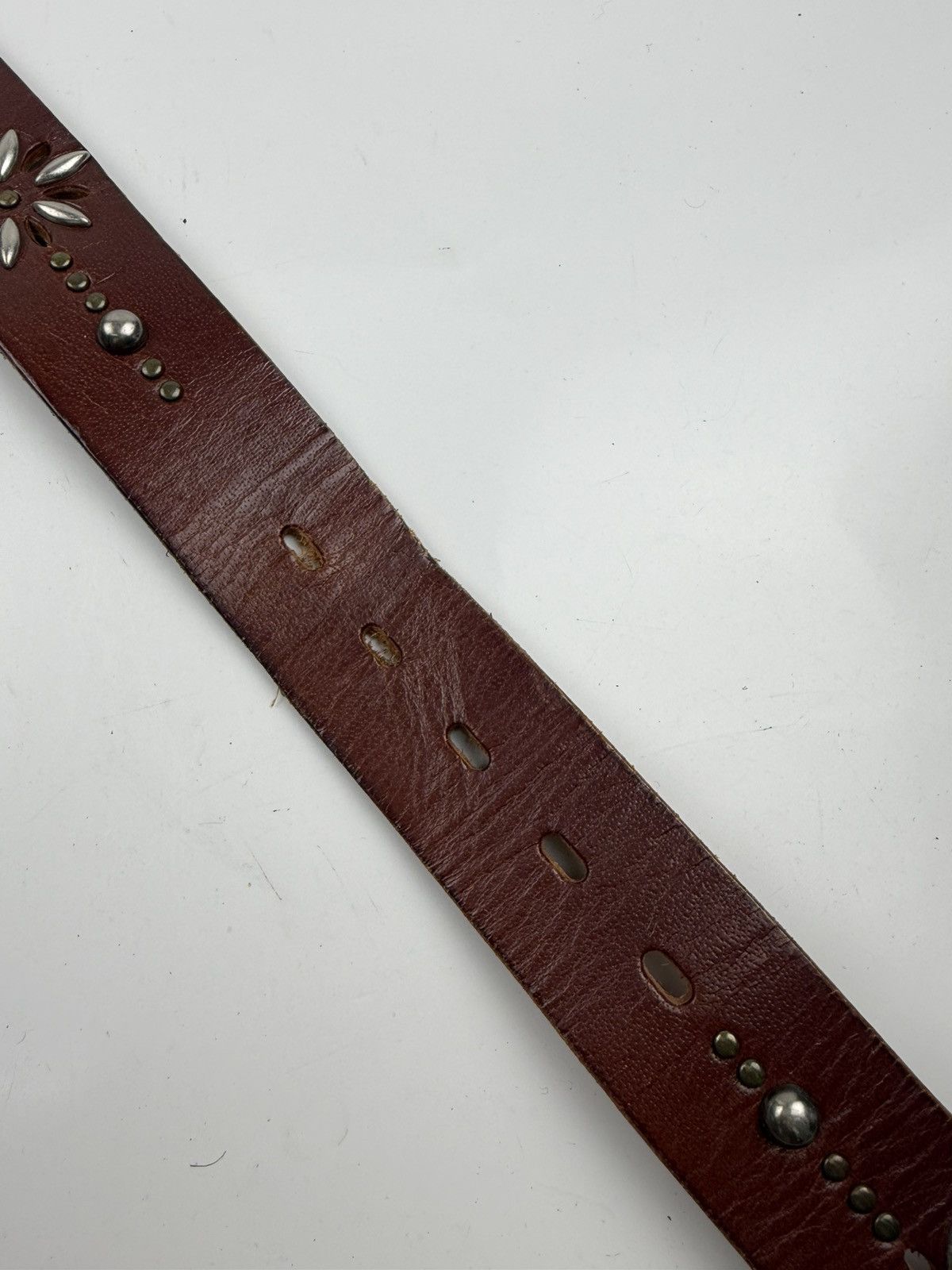Japanese Brand studded leather belt tc53 Size 34 - 3 Thumbnail
