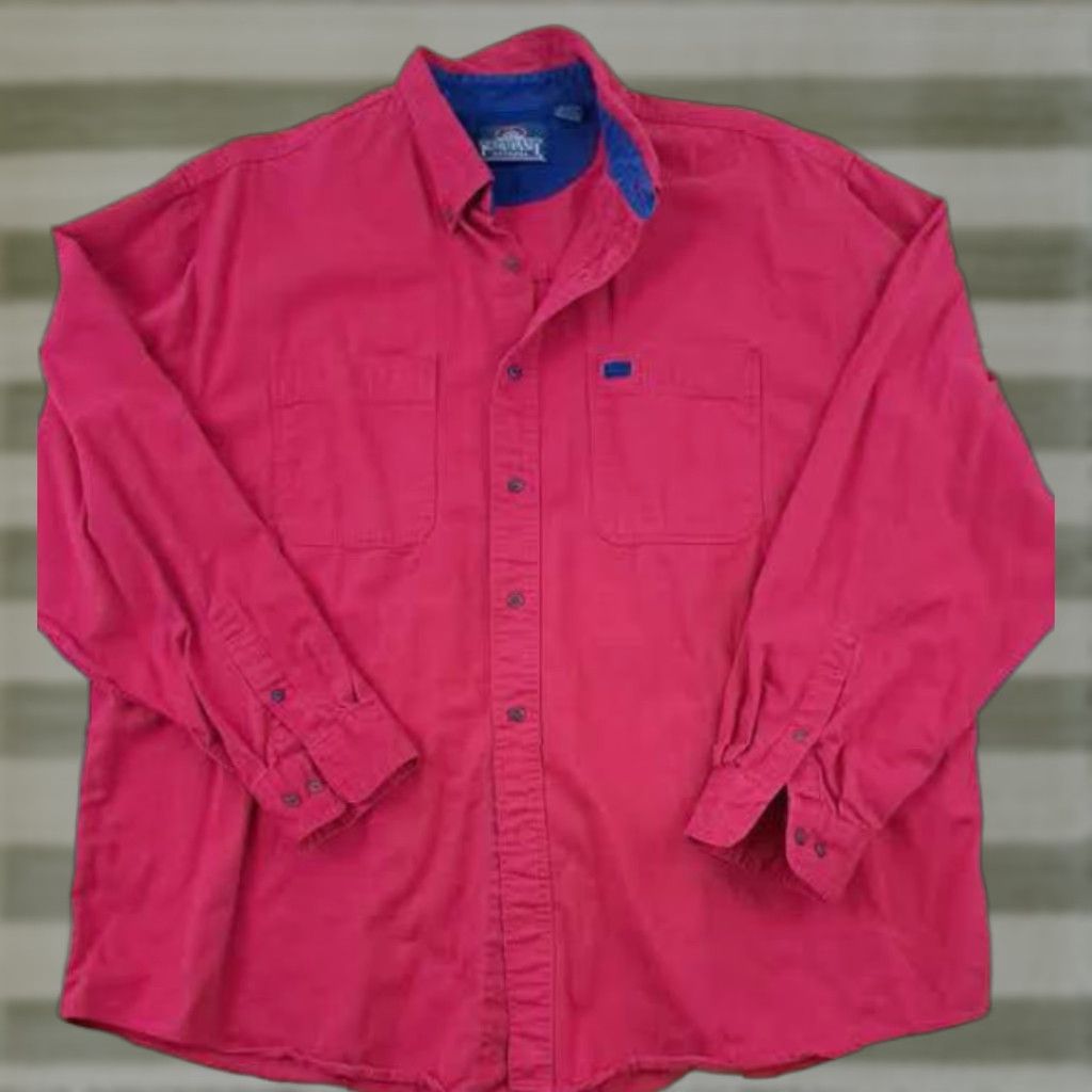 Vintage Greatland Shirt Full Button Heavy Cotton Outdoor 2XL Red Mens Button-Up Long Sleeve Canvas Regular All Seasons Outdoors Size US XXL / EU 58 / 5 - 1 Thumbnail