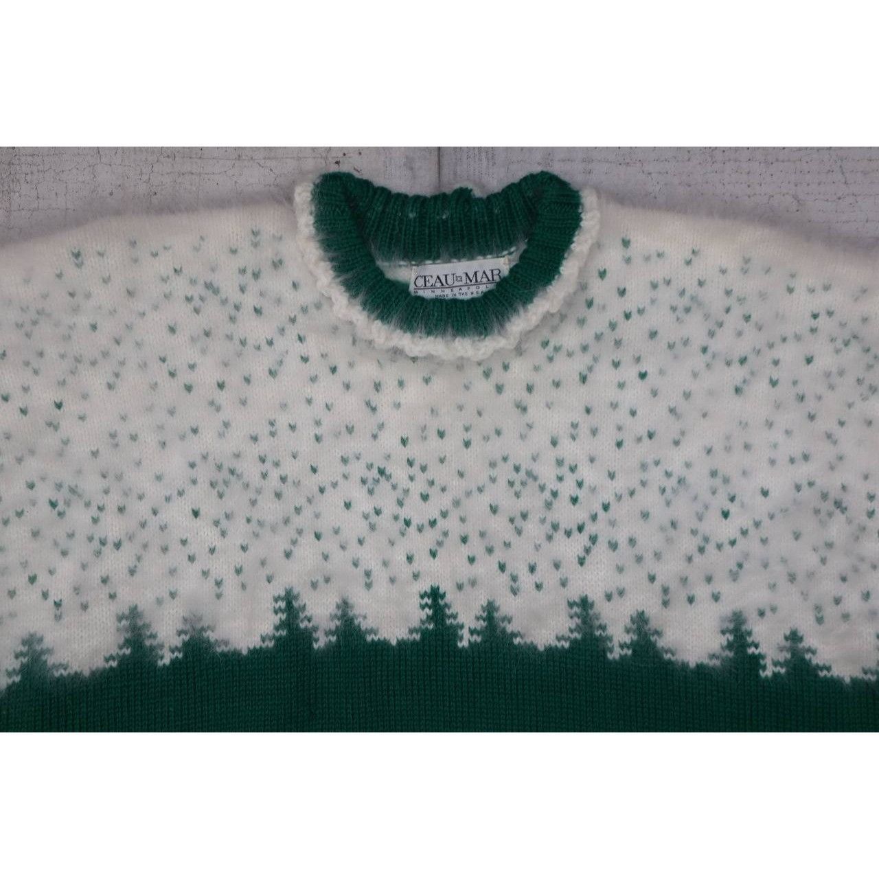 Vintage Ceau Mar Women's L Wool & Angora Sweater w/Fluffy Trim Size L / US 10 / IT 46 - 7 Thumbnail