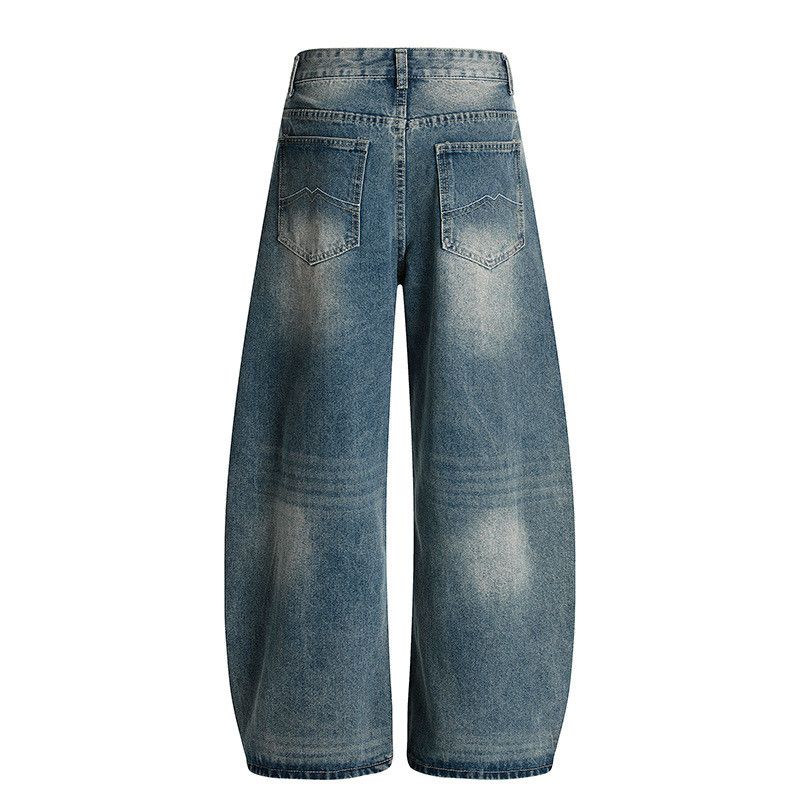 Vintage American retro washed lightning patchwork curved jeans Size US 32 / EU 48 - 2 Thumbnail