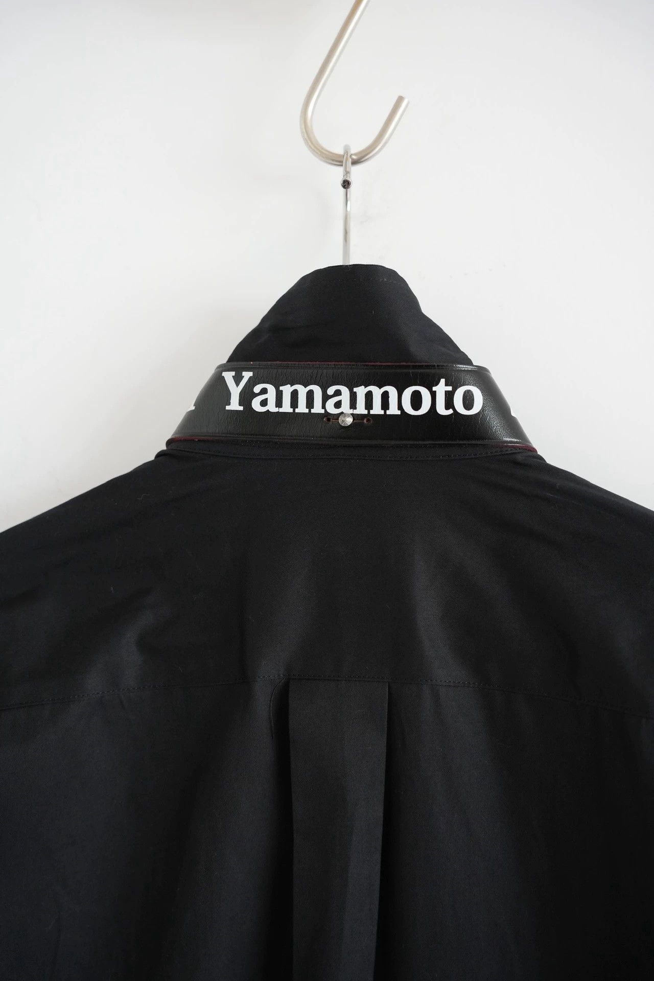 Yohji Yamamoto Yohji Yamamoto 08AW 2043 Leather Collar Logo Shirt Size US L / EU 52-54 / 3 - 4 Thumbnail