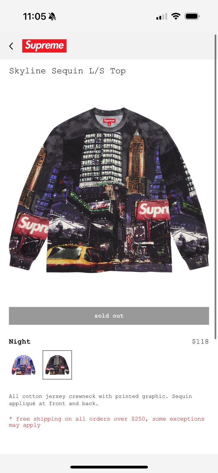 Supreme Supreme Skyline Sequin Top “Night” Size M | Grailed