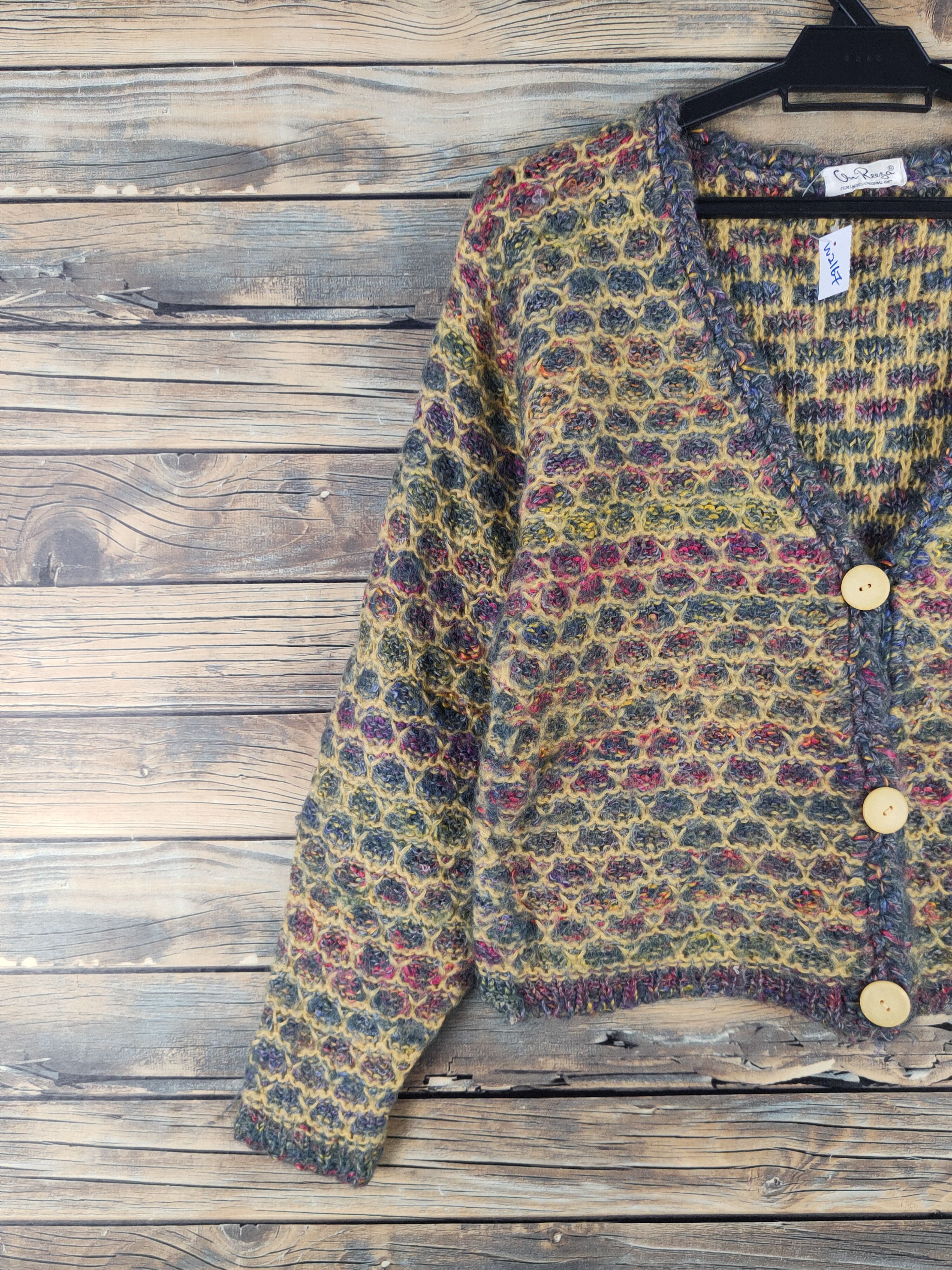 Japanese Brand On Reeza Yellow Knitwear Cardigan Crop Tops #W2167 Size M / US 6-8 / IT 42-44 - 3 Thumbnail