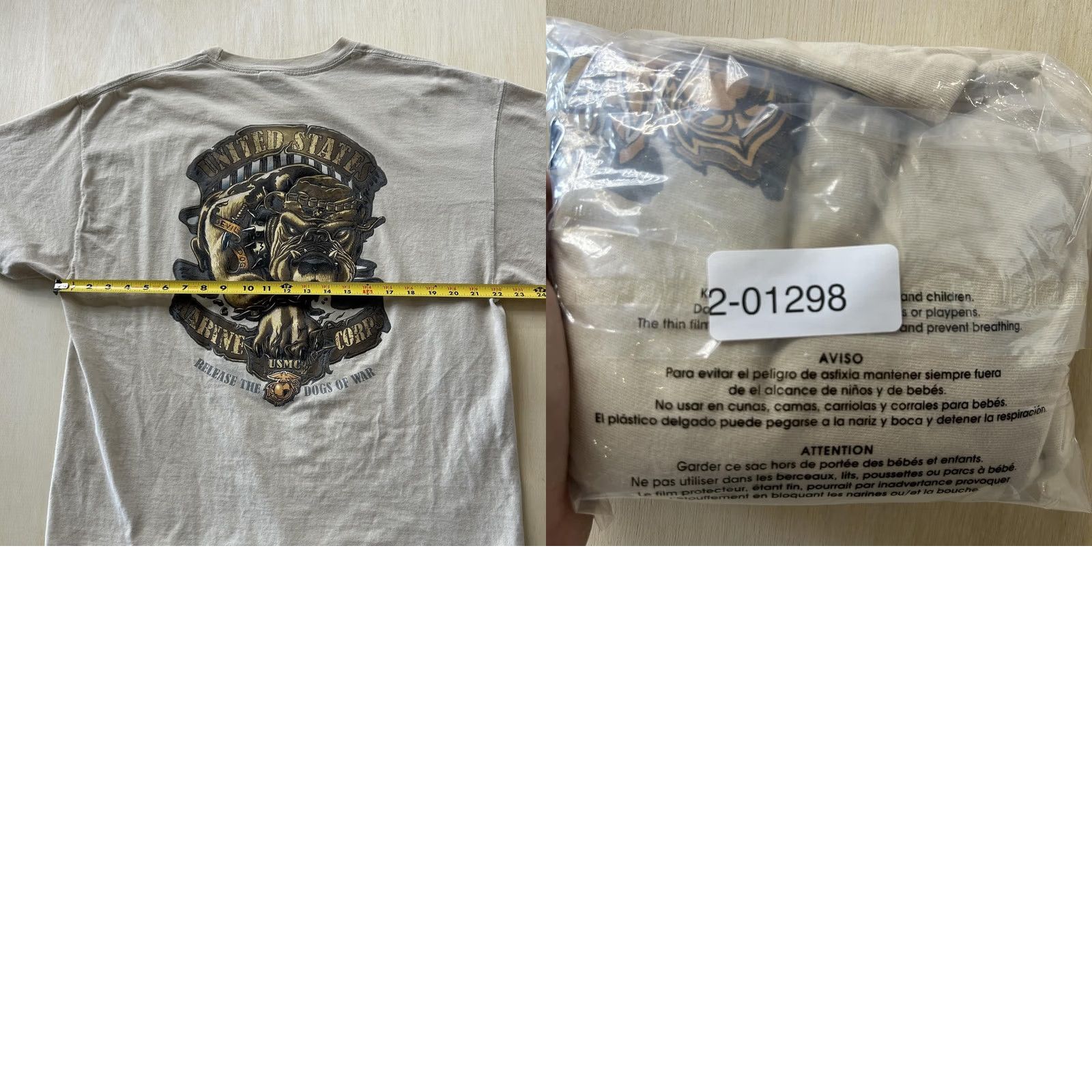 Vintage VINTAGE Quail Hollow USMC T-Shirt Mens XL Beige Graphic Bulldog Marine Corps Crew Neck Short Sleeve Size US XL / EU 56 / 4 - 8 Thumbnail