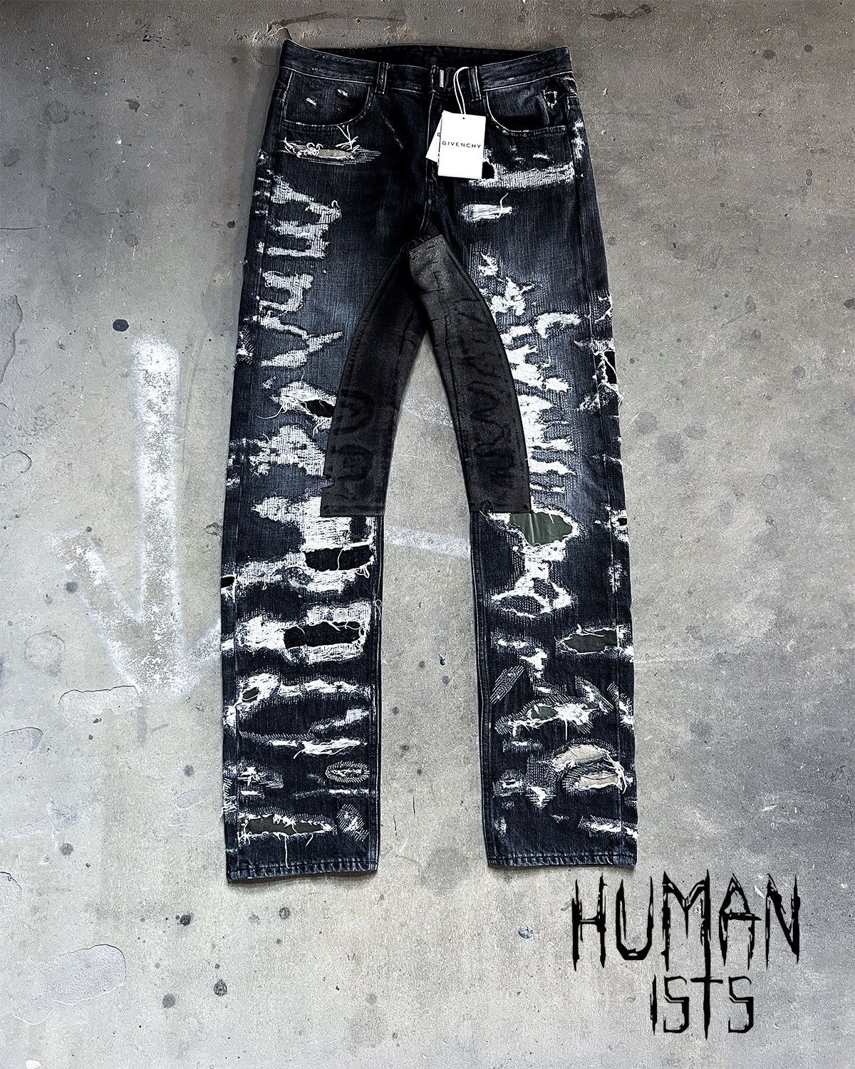 Givenchy Givenchy F/W 2022 Boro Repaired Distressed Moleskin Denim