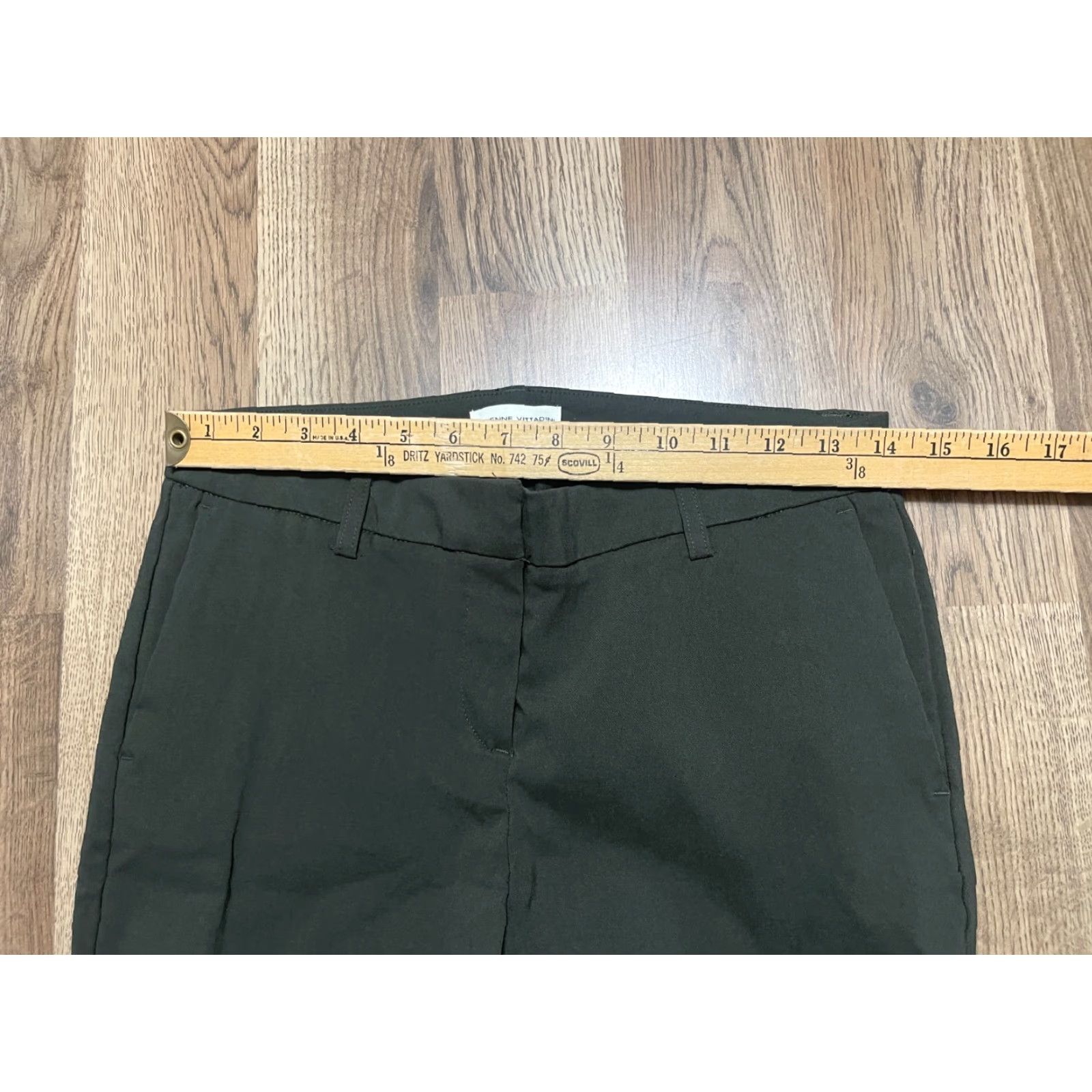 Vintage Adrienne Vittadini Pants Ladies Women's Size 8 Green Chino Flat Front Straight Inseam 28 in Regular Size 30" / US 8 / IT 44 - 7 Thumbnail