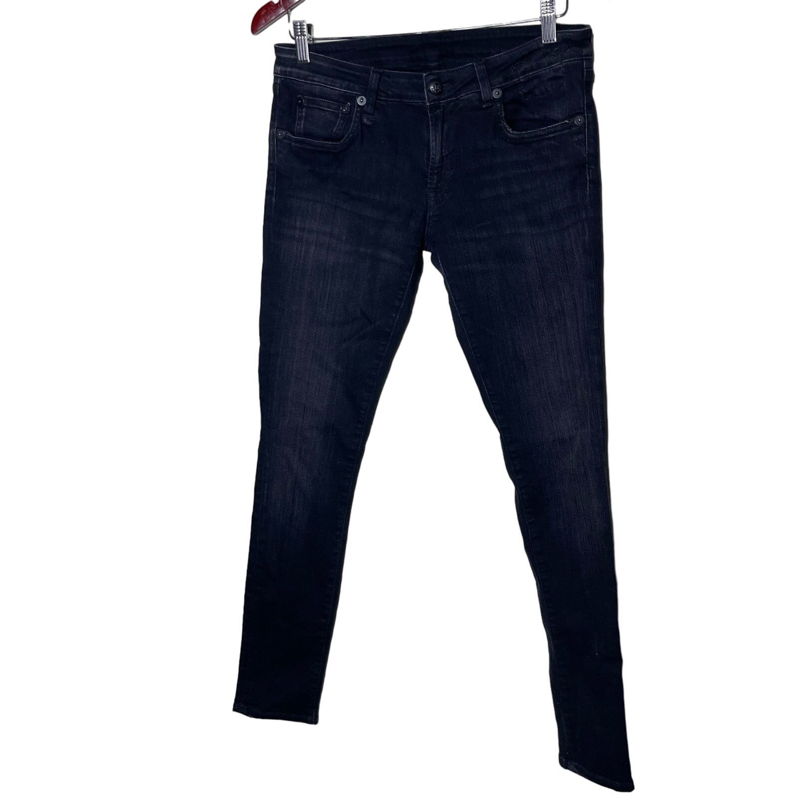 R13 R13 Mid Rise Button Fly Skinny Jeans Black Womens 30 Size 30" / US 8 / IT 44 - 1 Thumbnail