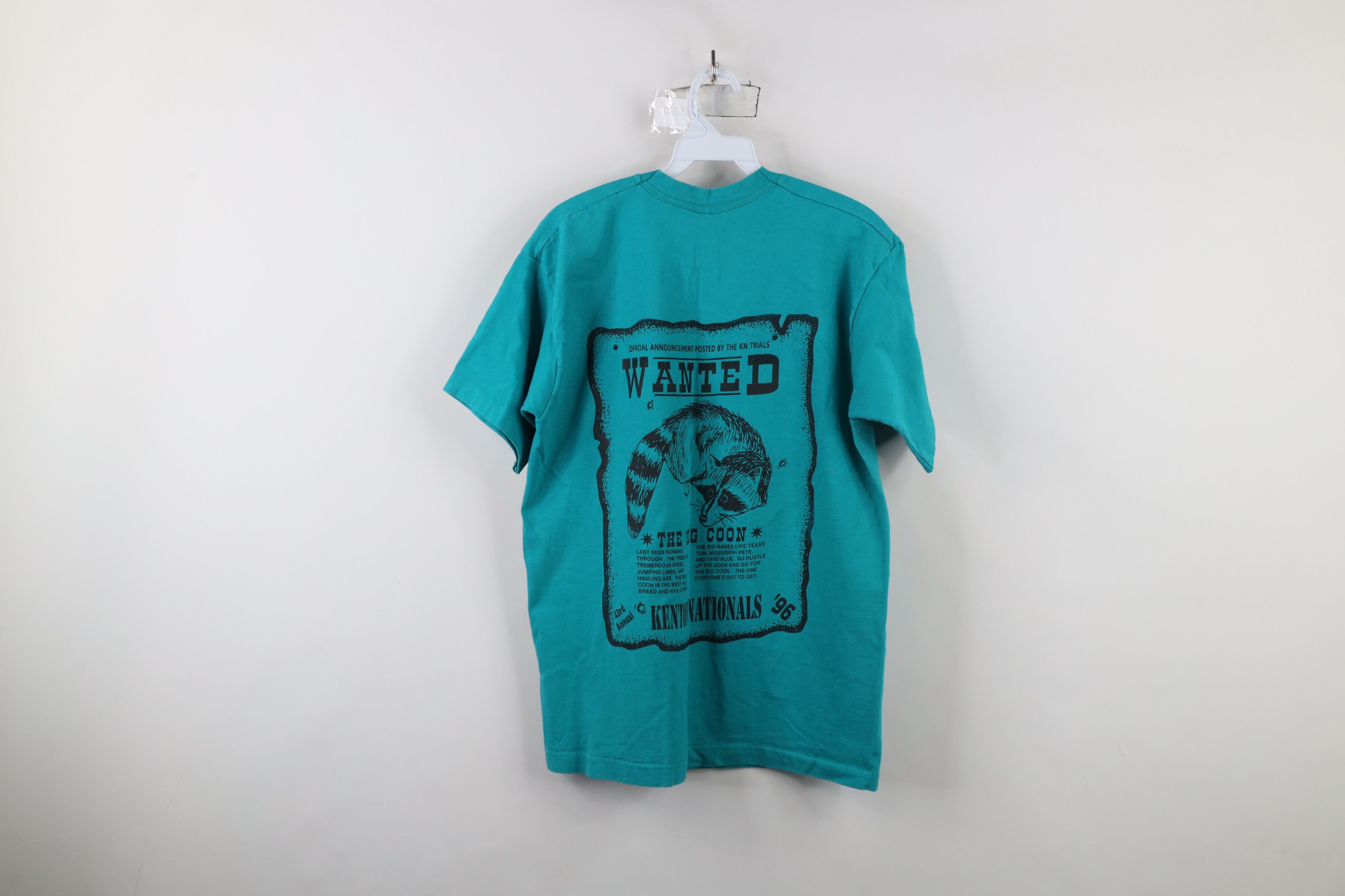 Vintage Vintage 90s Nationals Coon Dog Field Trials T-Shirt Teal USA Size US L / EU 52-54 / 3 - 12 Thumbnail