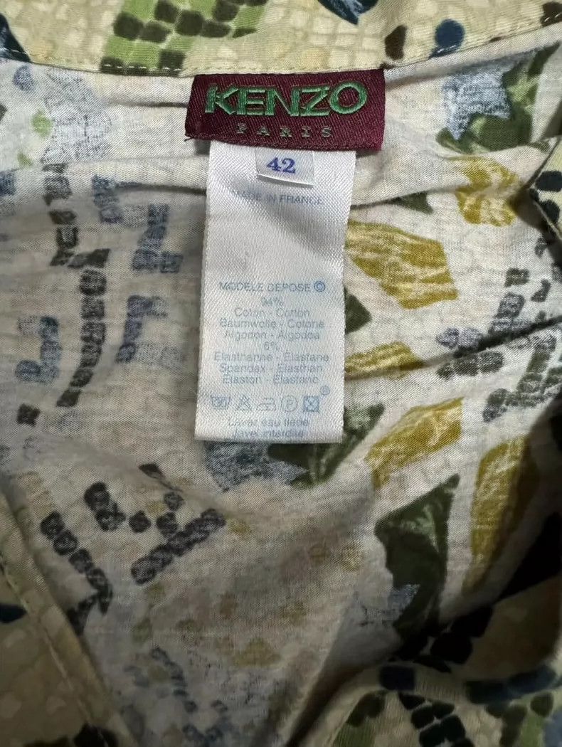Kenzo KENZO 1990s slanted lapel porcelain block patchwork top Size S / US 4 / IT 40 - 3 Thumbnail