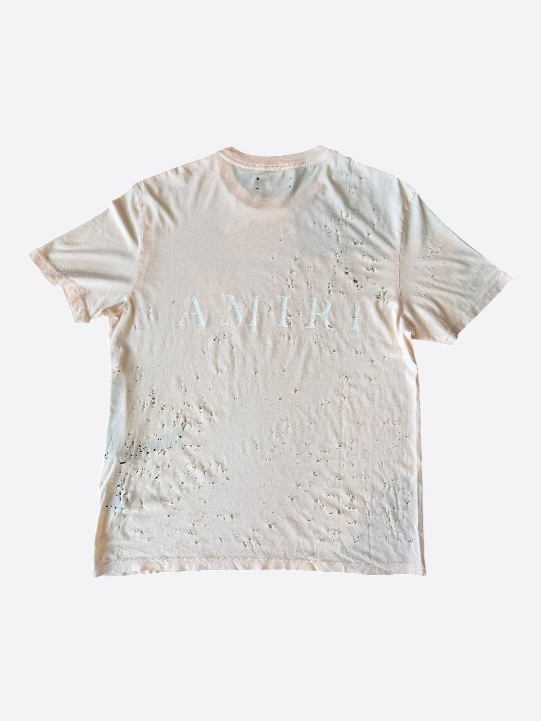 Amiri Amiri Pink & White MA Logo Shotgun T-Shirt Size US S / EU 44-46 / 1 - 2 Thumbnail