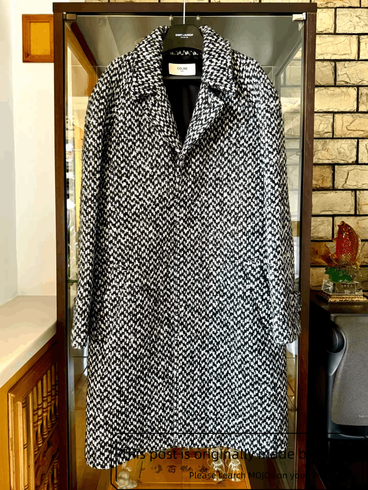 Celine Sz 52 Celine 19AW Runway Snowing Wool Coat mojos16061212 Size US L / EU 52-54 / 3 - 1 Thumbnail